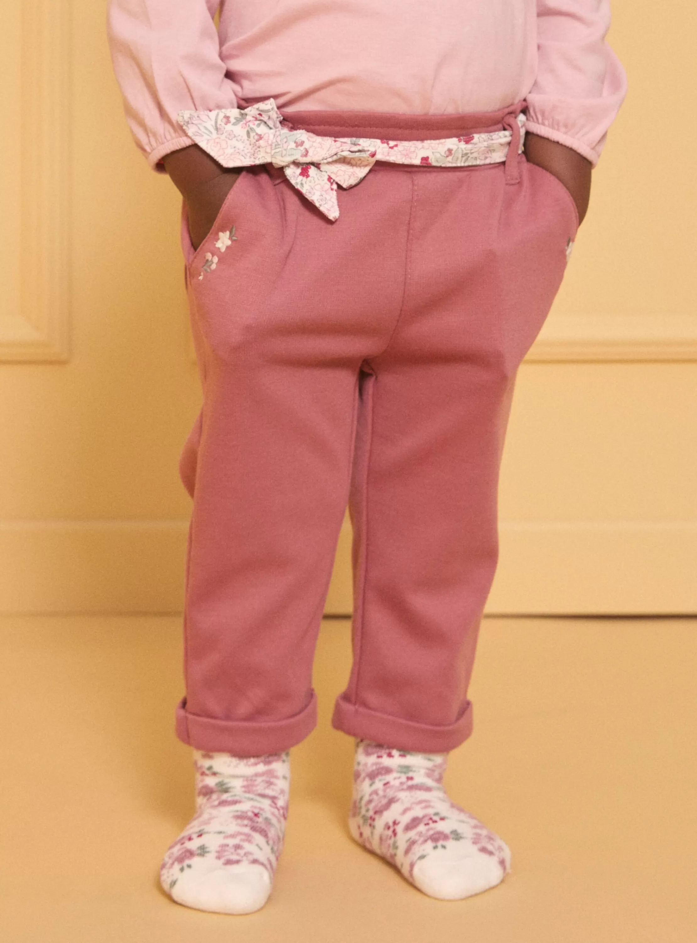 Clearance Sergent Major Pantalon avec ceinture fleuri