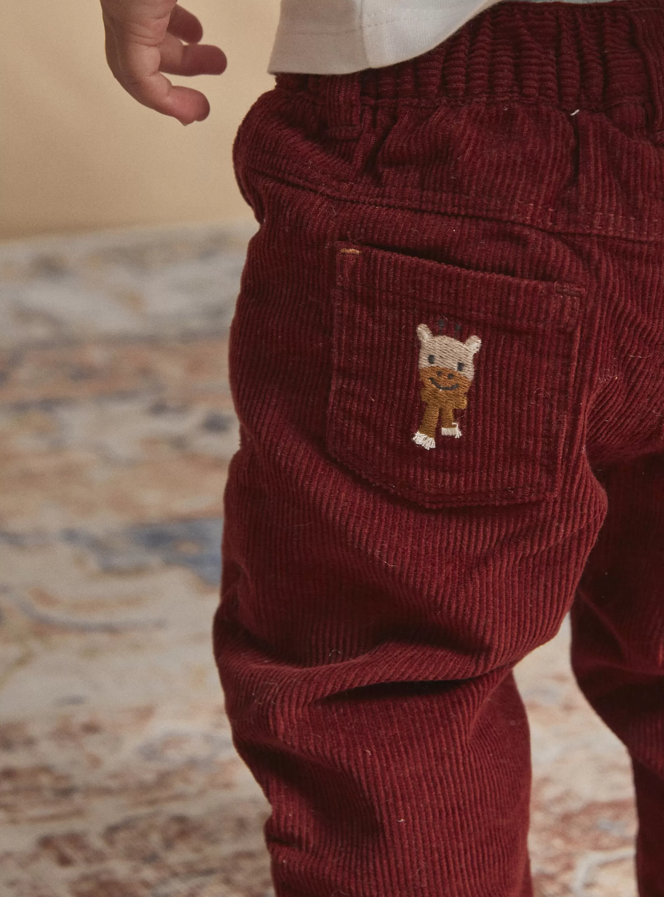 Online Sergent Major Pantalon bordeaux en velours côtelé