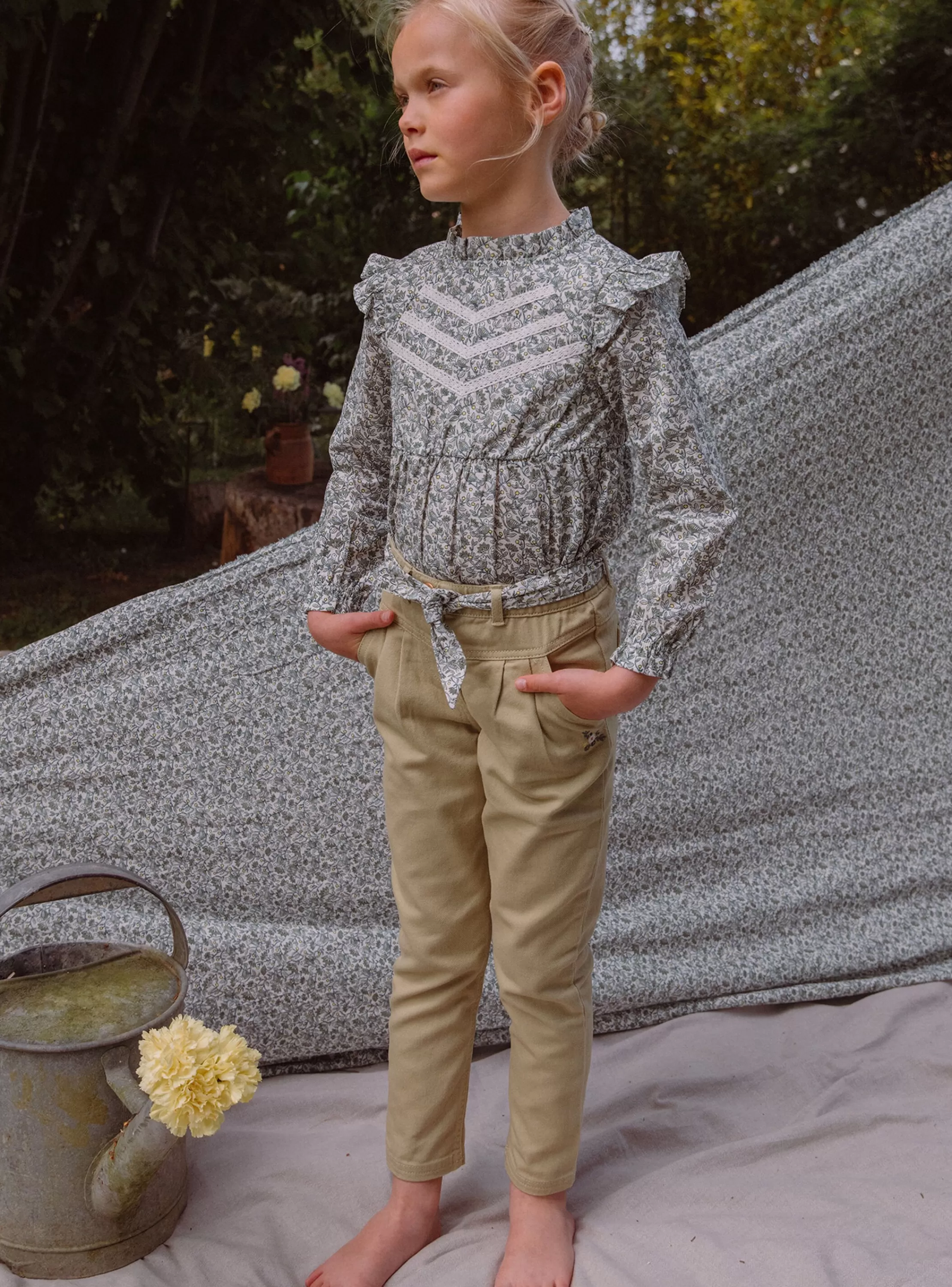 Discount Sergent Major Pantalon carotte beige en twill