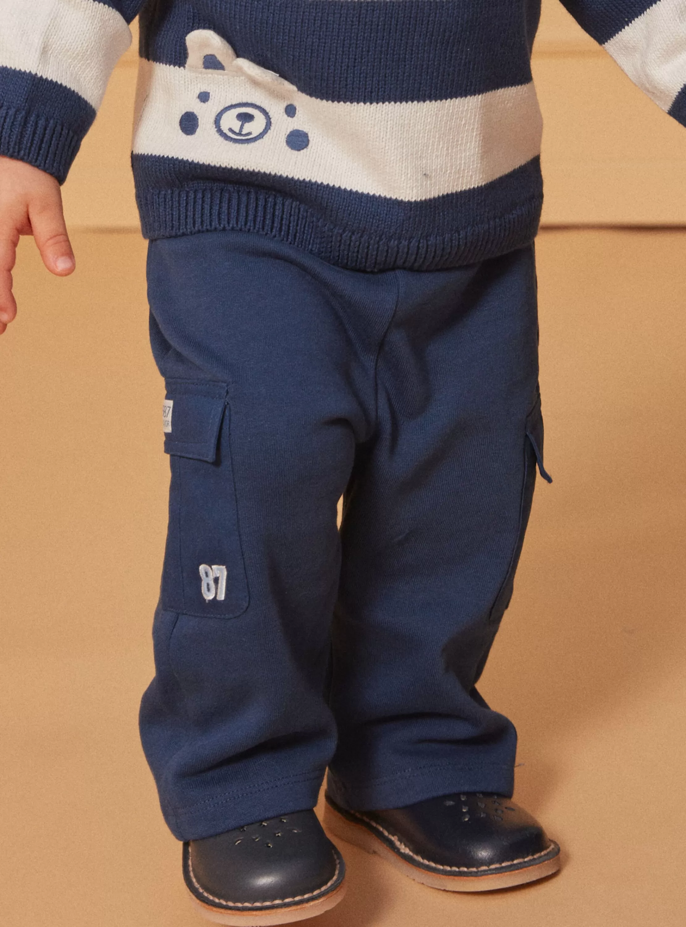 Cheap Sergent Major Pantalon confort bleu marine à poches effet cargo