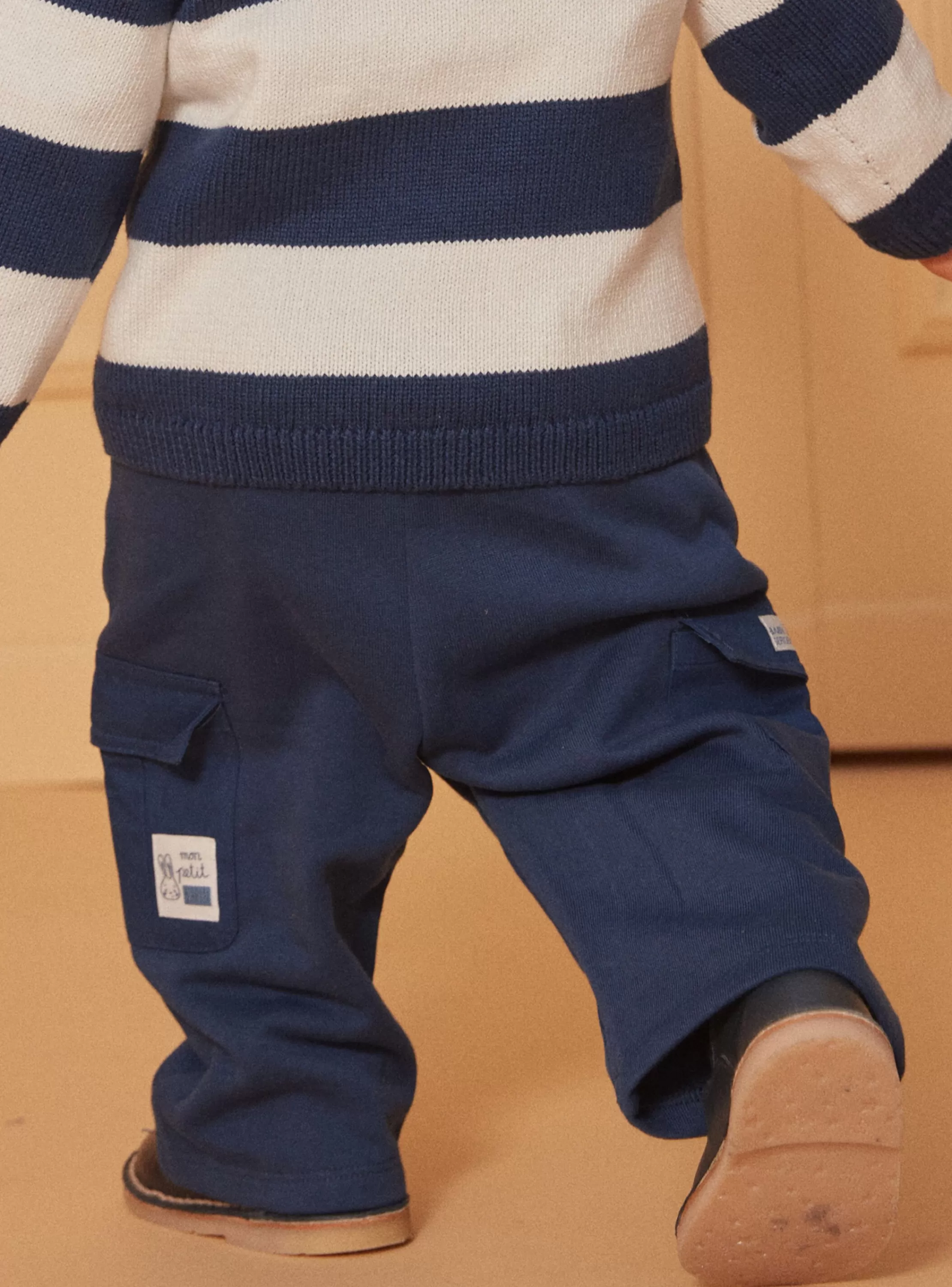 Cheap Sergent Major Pantalon confort bleu marine à poches effet cargo