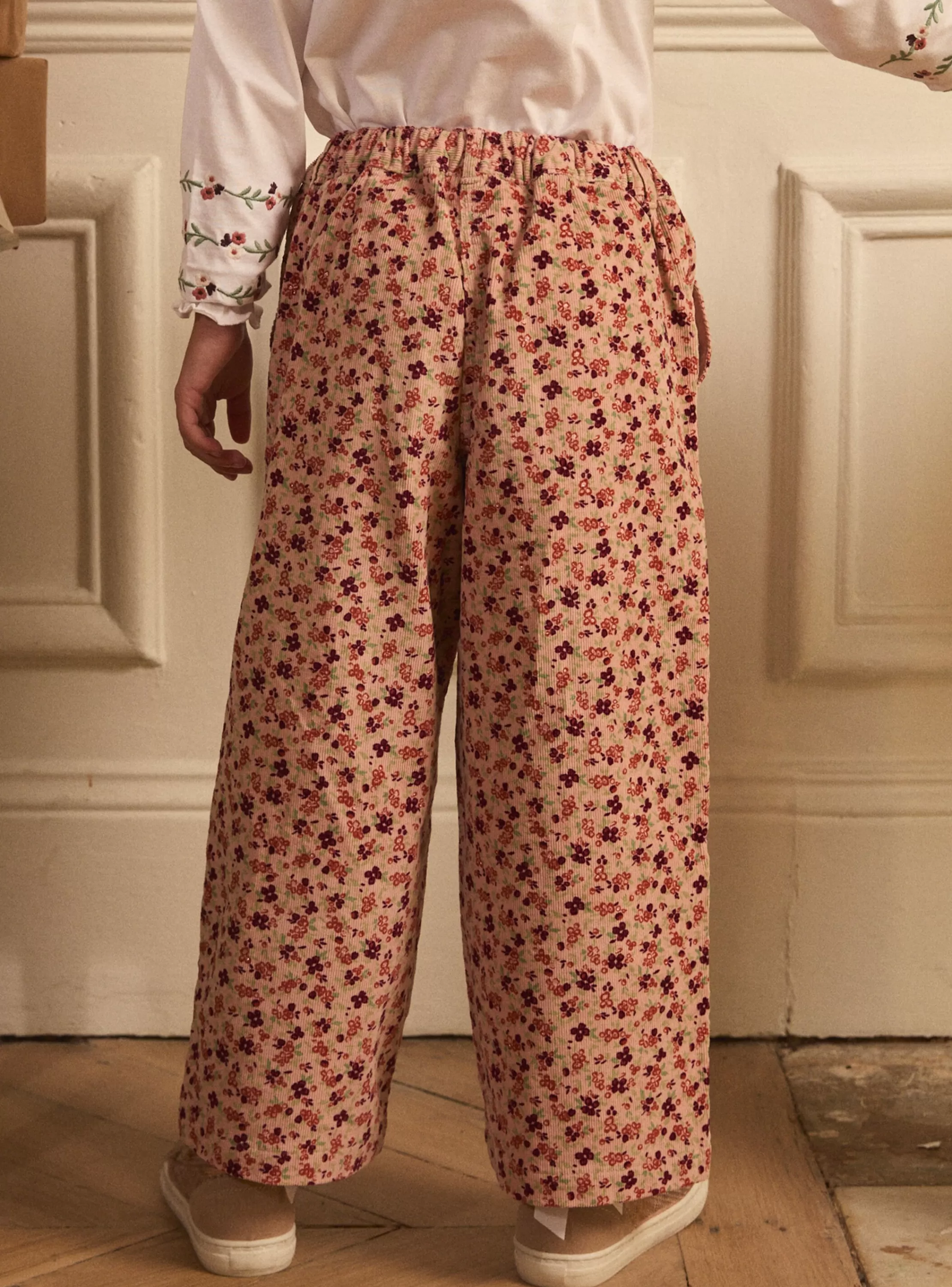 Sale Sergent Major Pantalon fleuri en velours