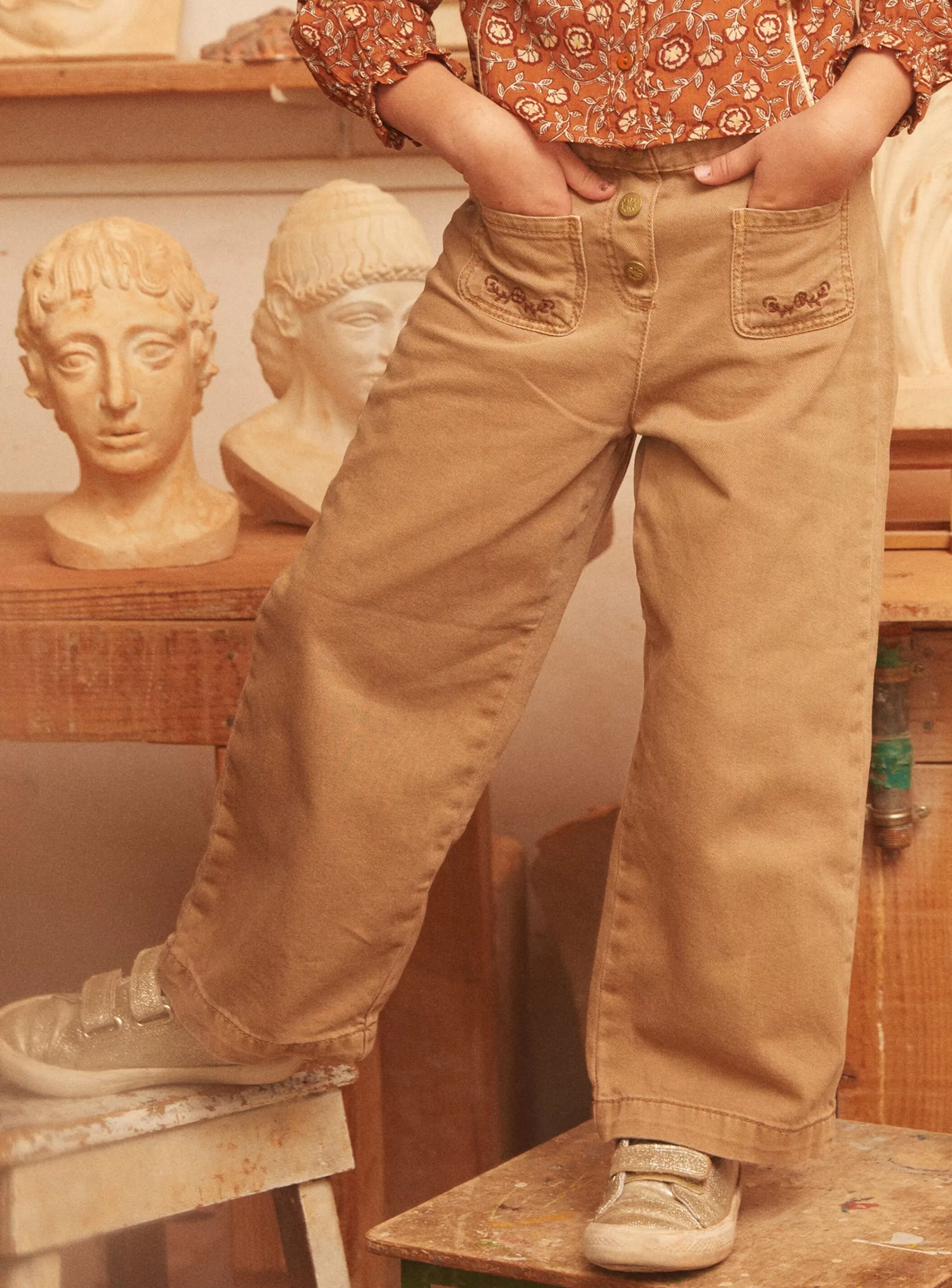 Online Sergent Major Pantalon loose  à broderies