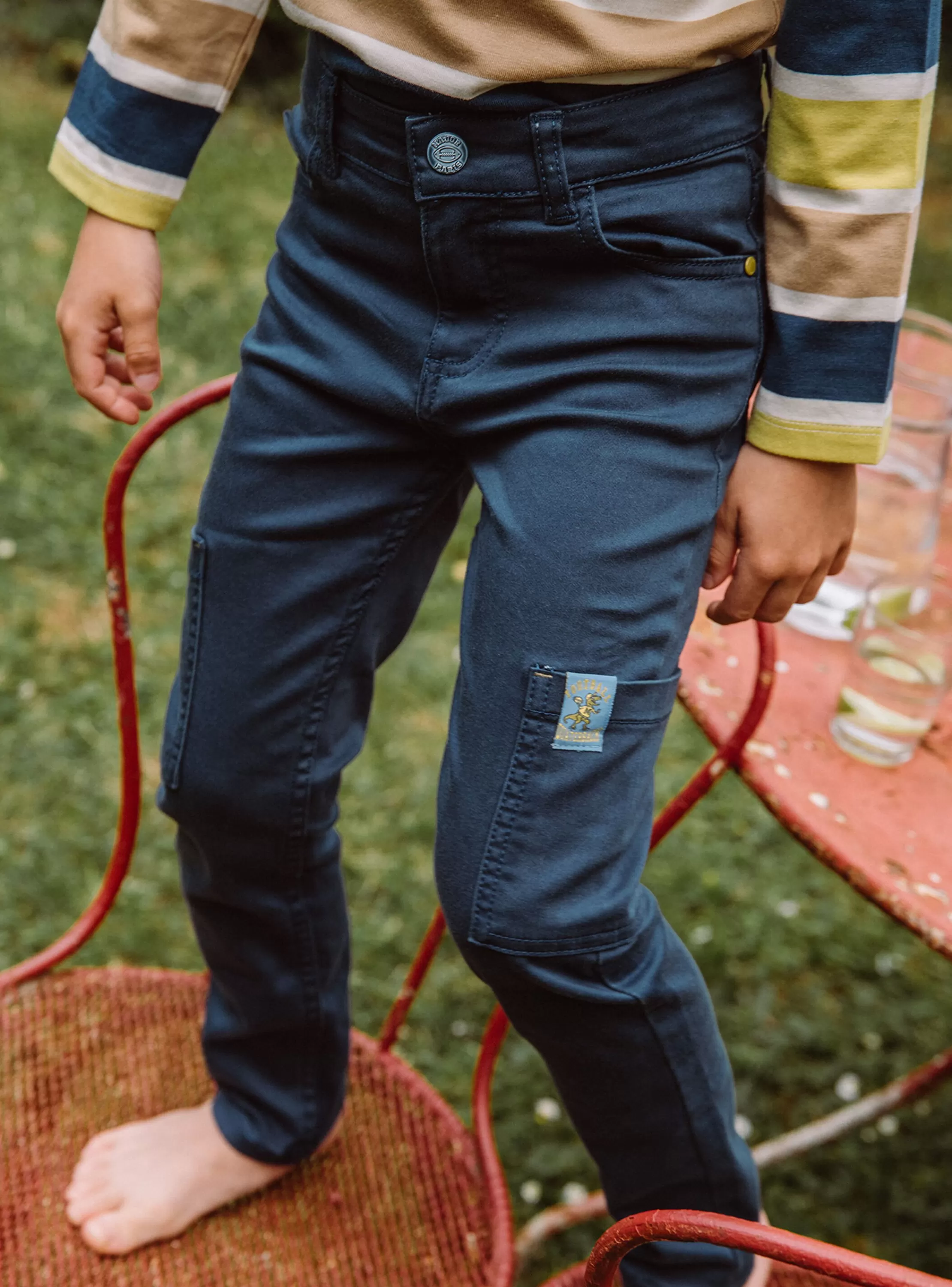 Best Sergent Major Pantalon slim bleu pétrole