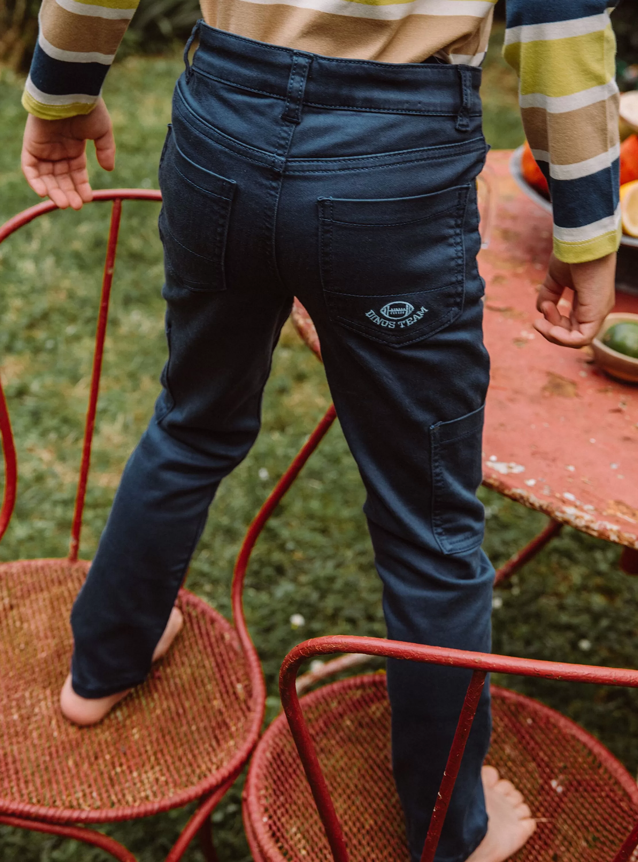 Best Sergent Major Pantalon slim bleu pétrole