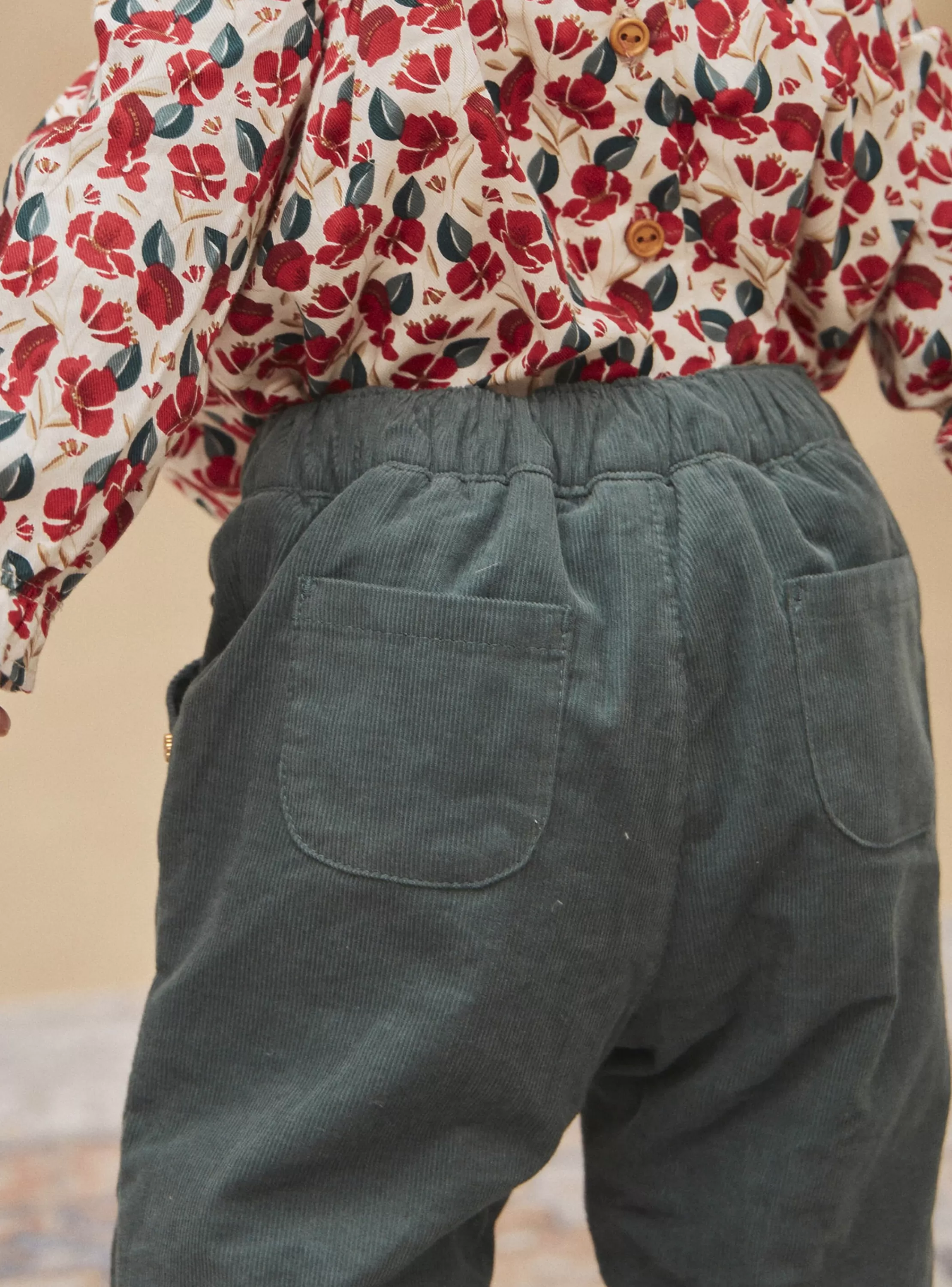 Discount Sergent Major Pantalon vert argile en velours côtelé