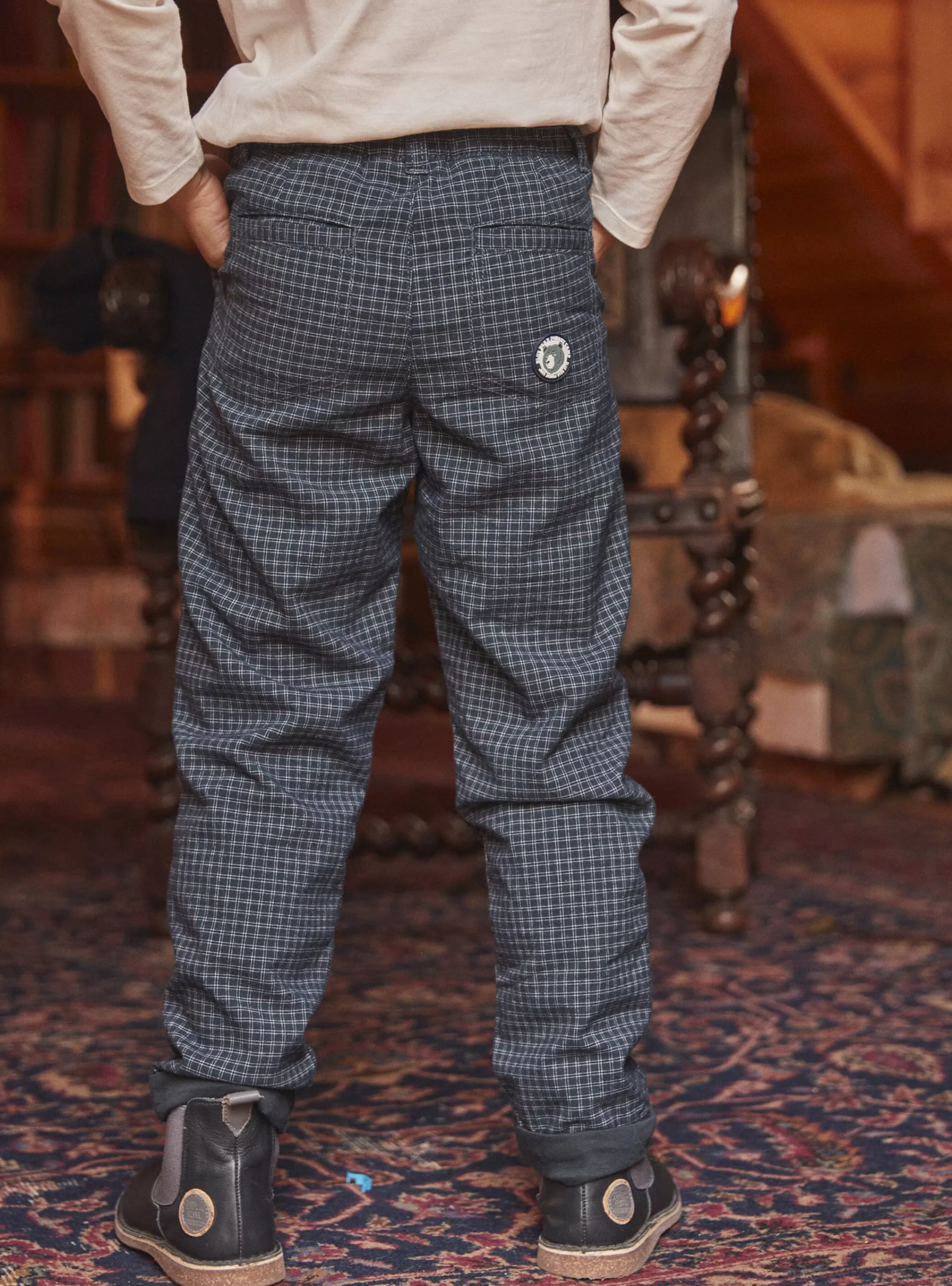 Cheap Sergent Major Pantalon vert bouteille à imprimé à carreaux