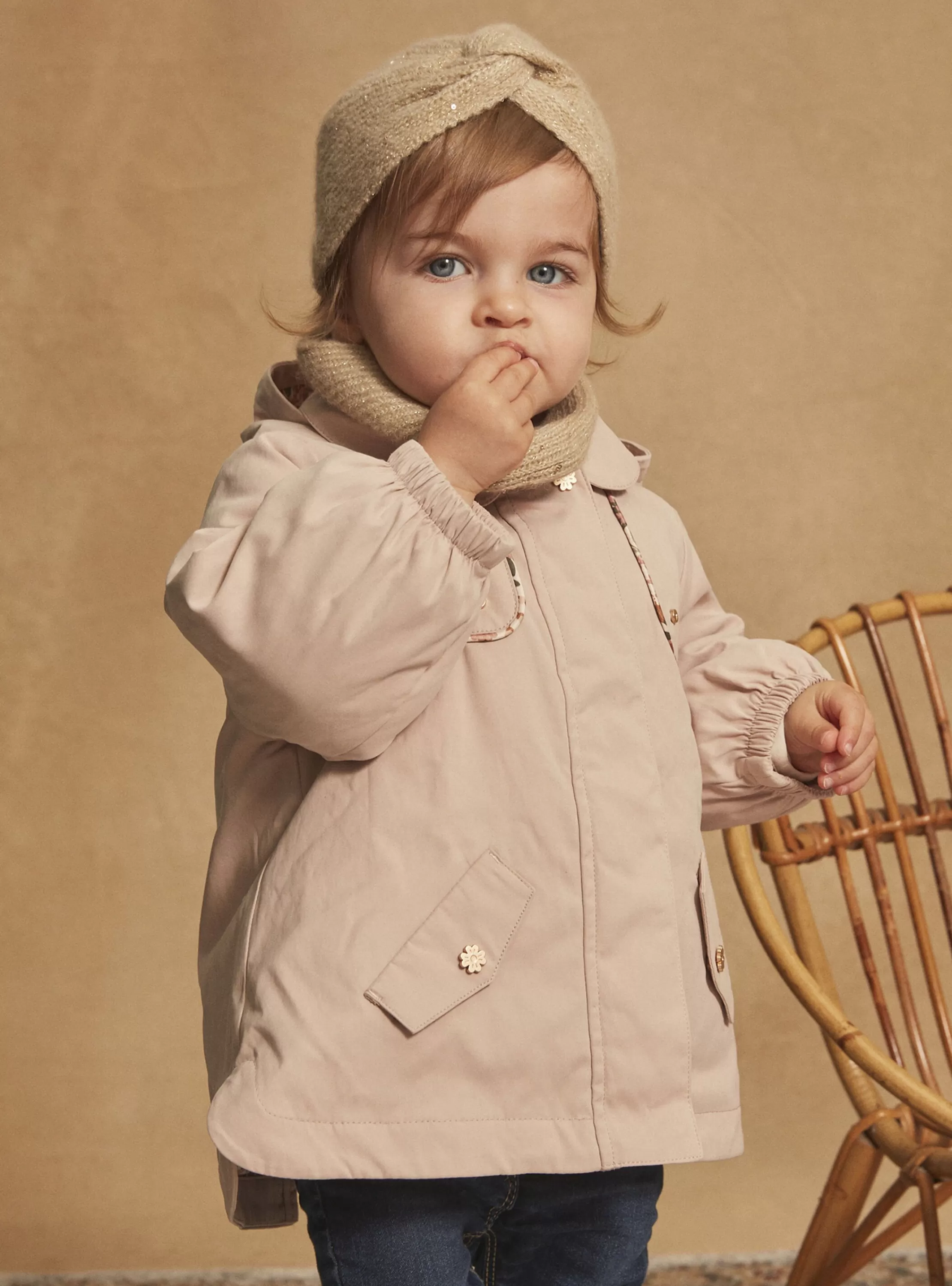 Store Sergent Major Parka à capuche 3 en 1 beige en canvas