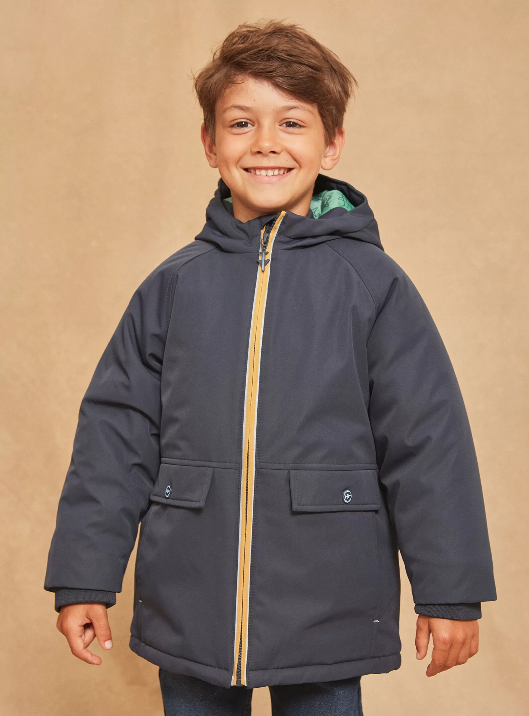Fashion Sergent Major Parka à capuche 3 en 1 imperméable bleu foncé