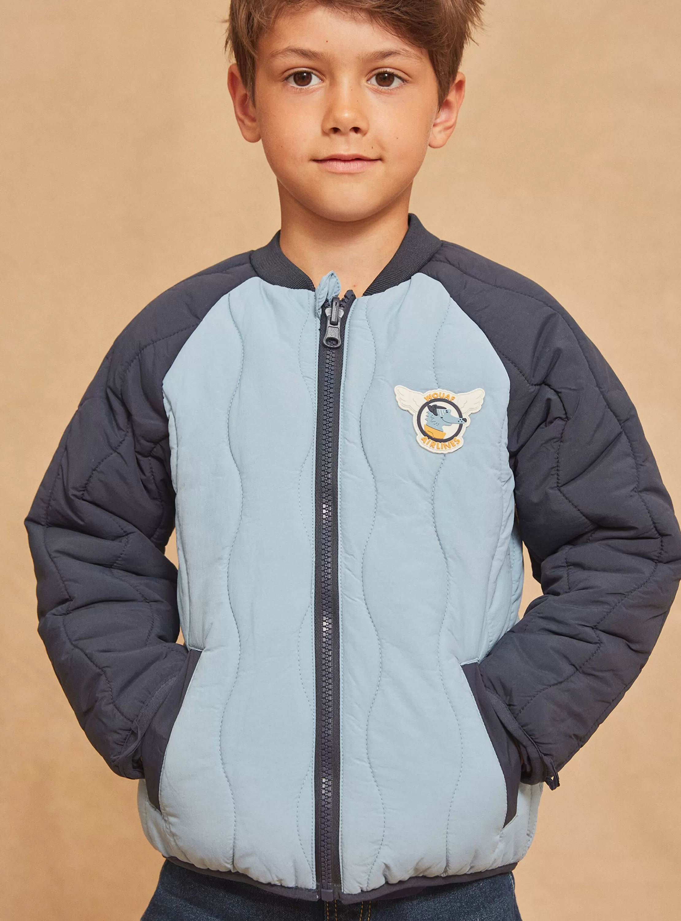 Fashion Sergent Major Parka à capuche 3 en 1 imperméable bleu foncé