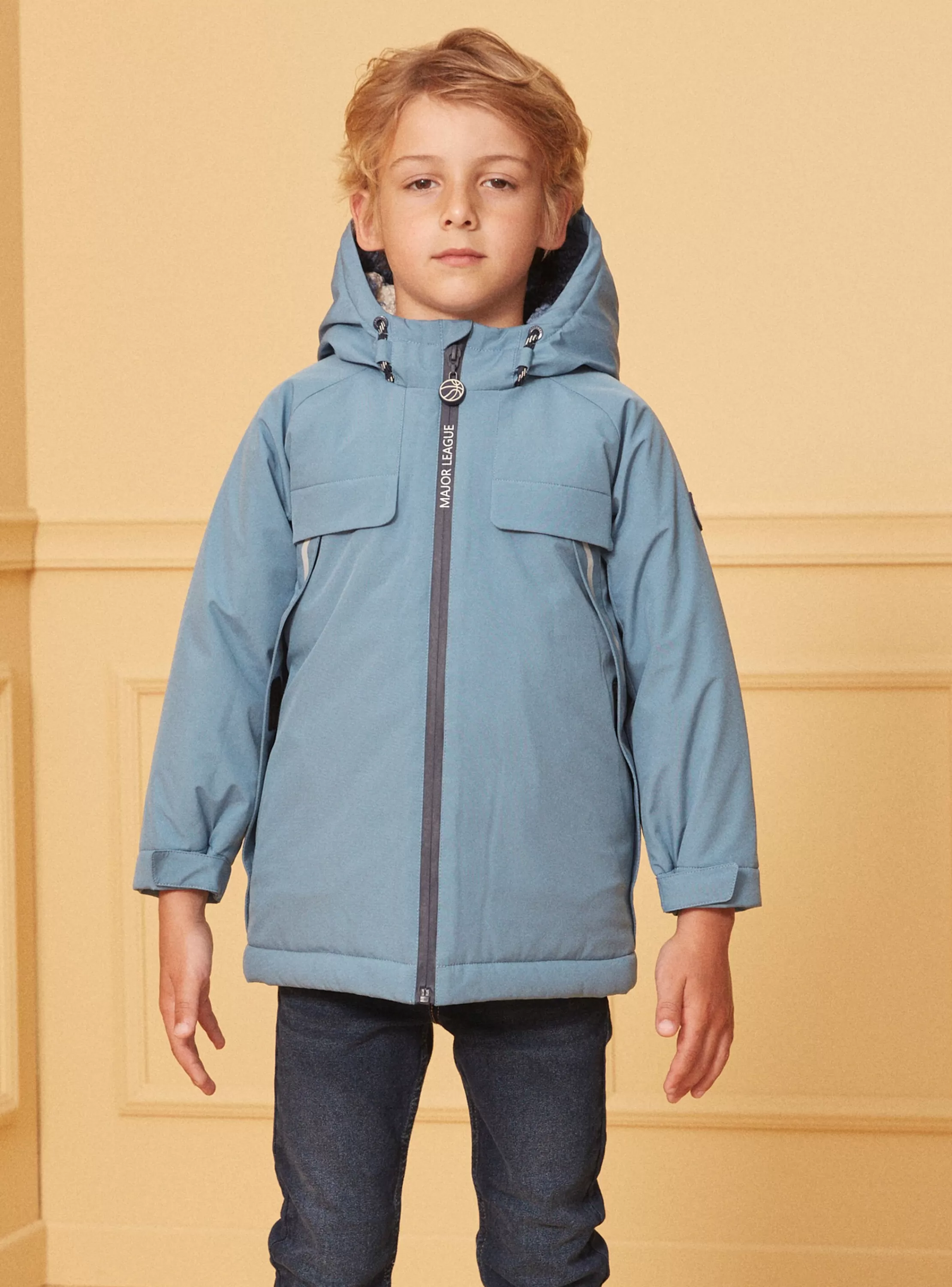 Best Sale Sergent Major Parka Bleue à capuche mi-saison