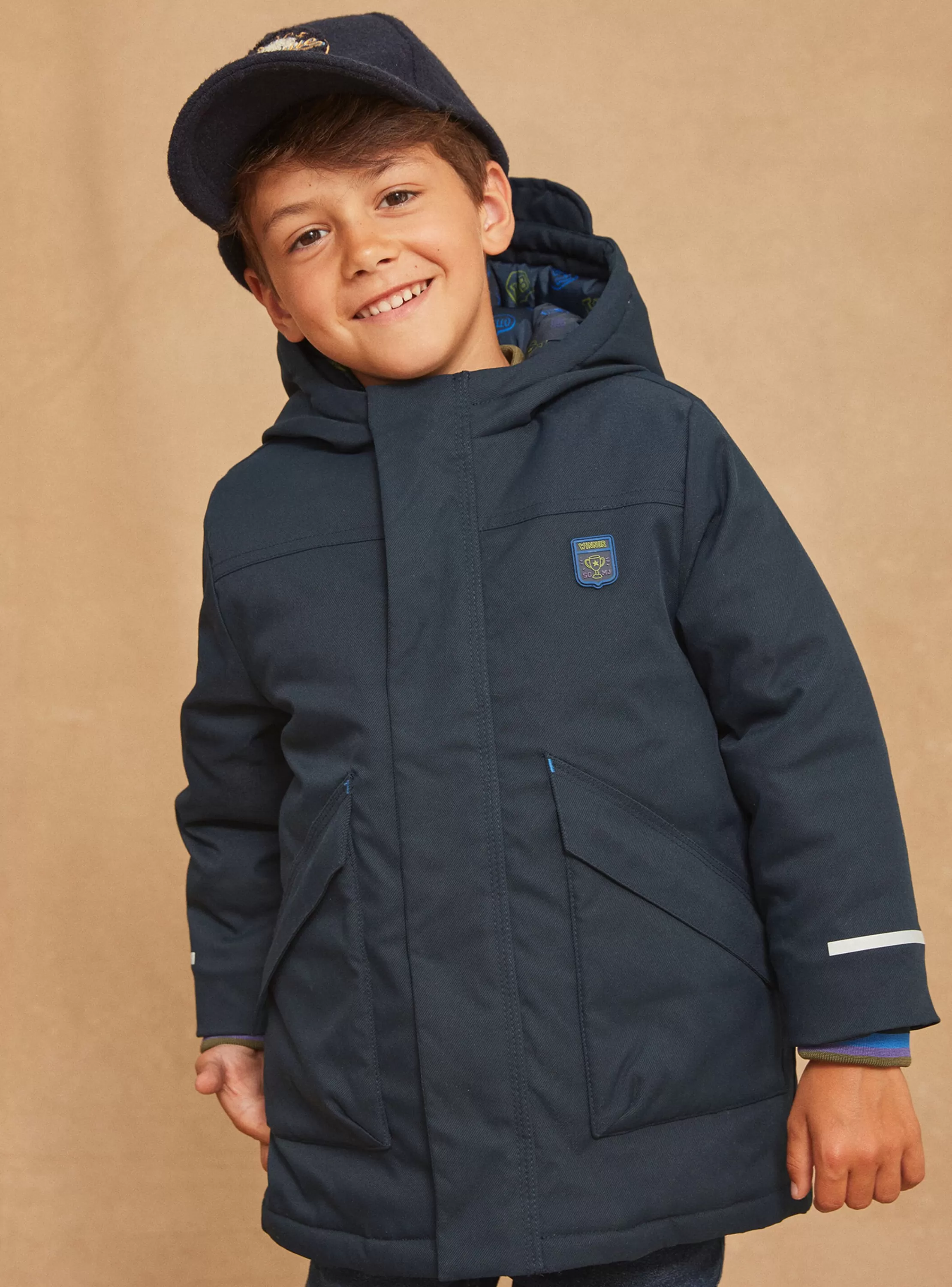 Flash Sale Sergent Major Parka imperméable 3 en 1 bleu marine à capuche