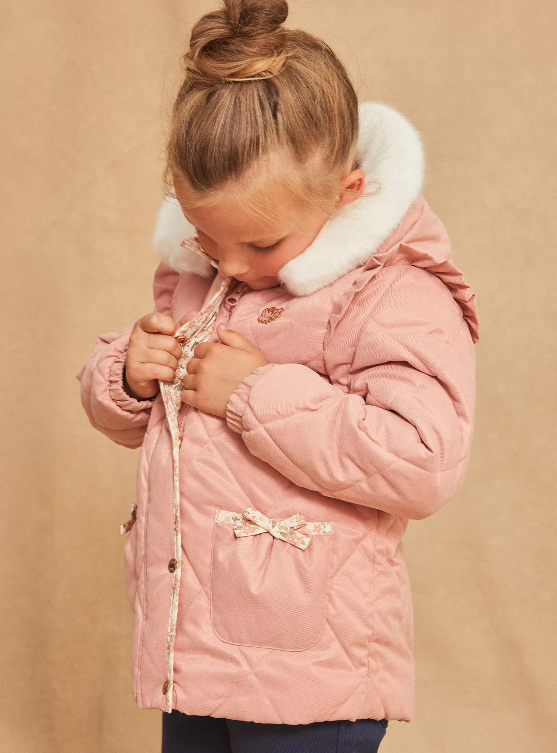 Flash Sale Sergent Major Parka rose matelassée à capuche