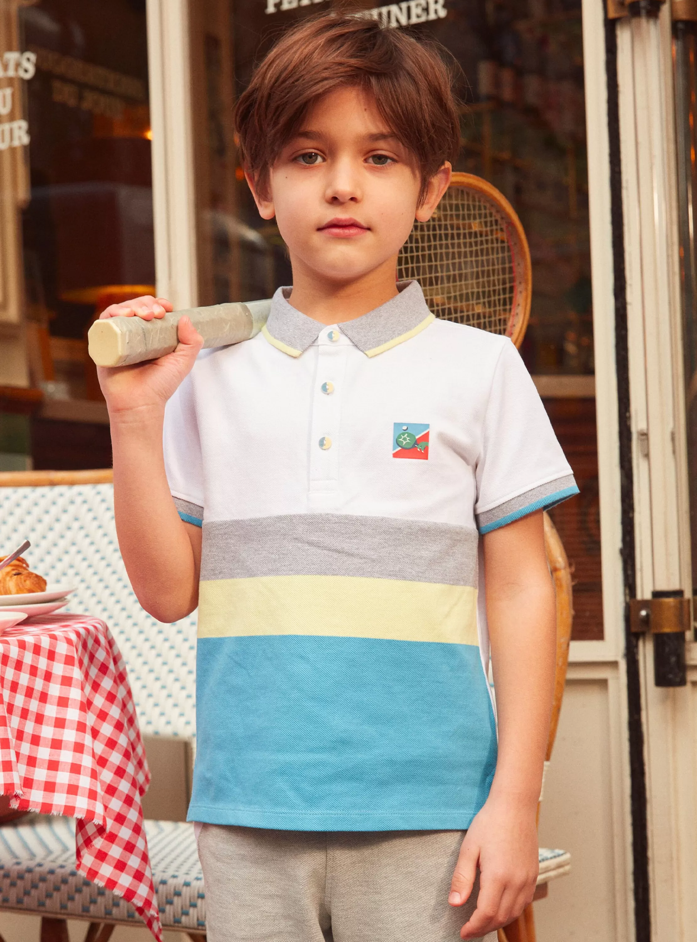 Store Sergent Major Polo à rayures tricolore