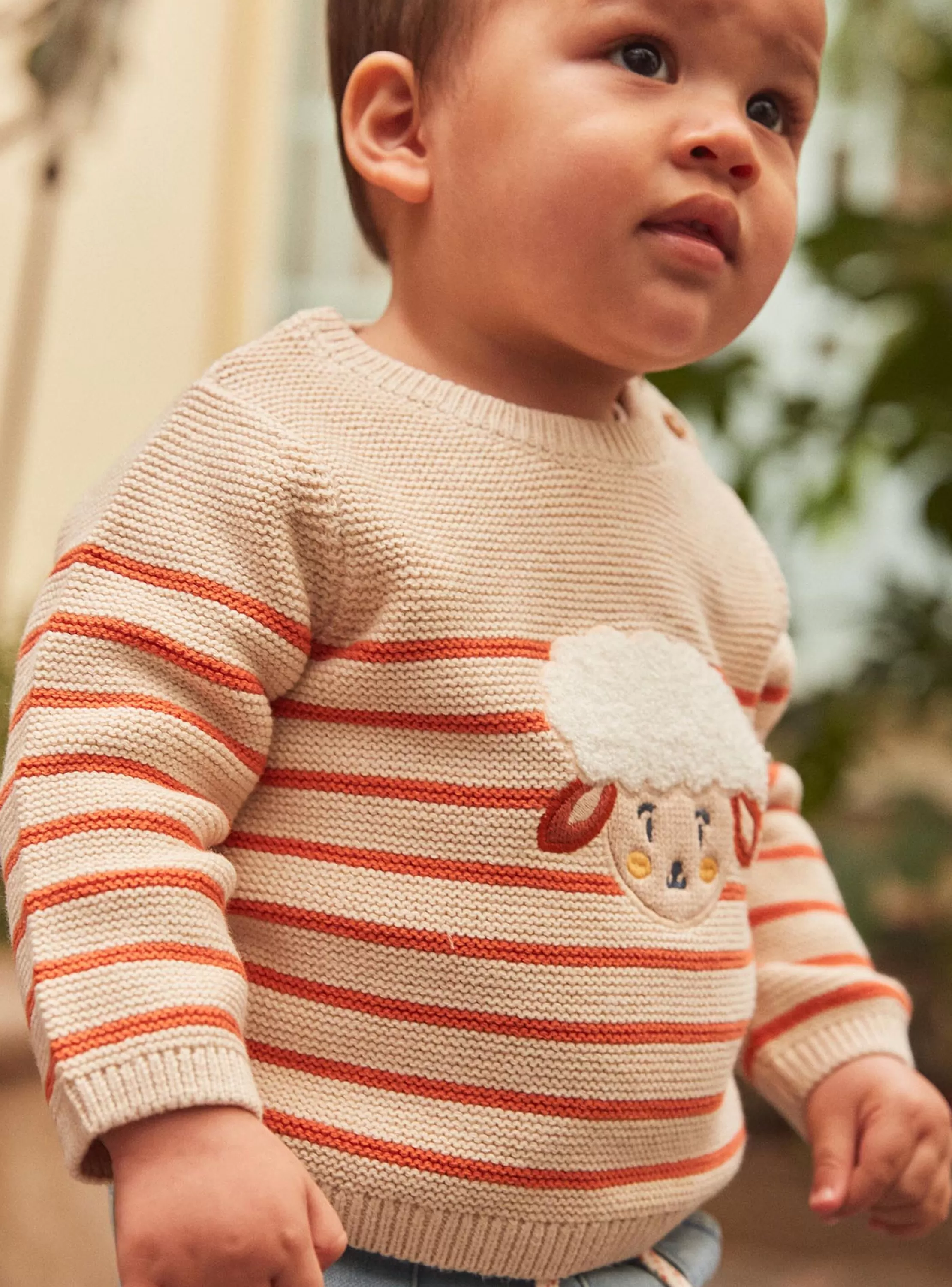Clearance Sergent Major Pull beige clair à imprimé à rayures