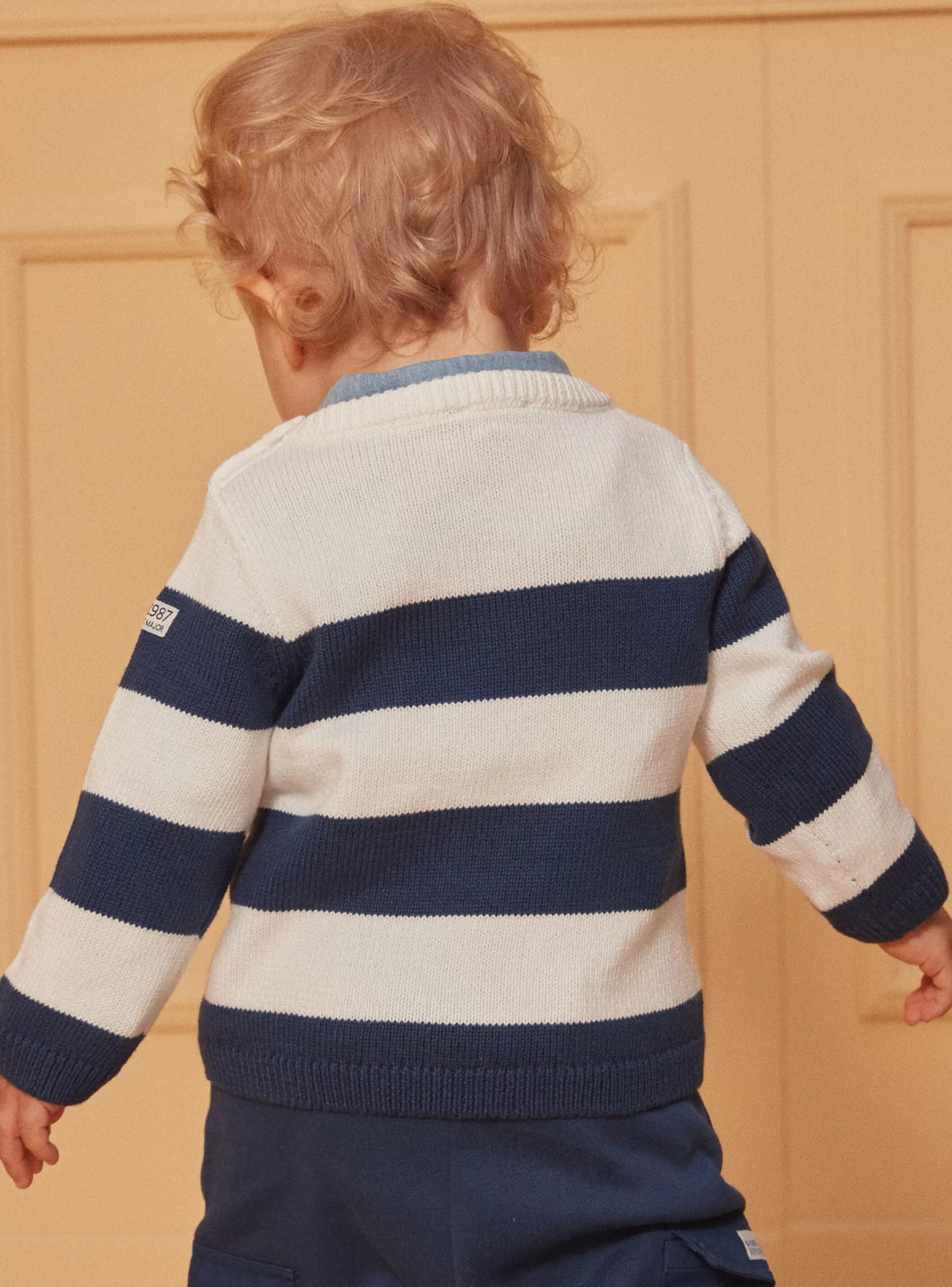 Discount Sergent Major Pull bleu et blanc à imprimé à rayures