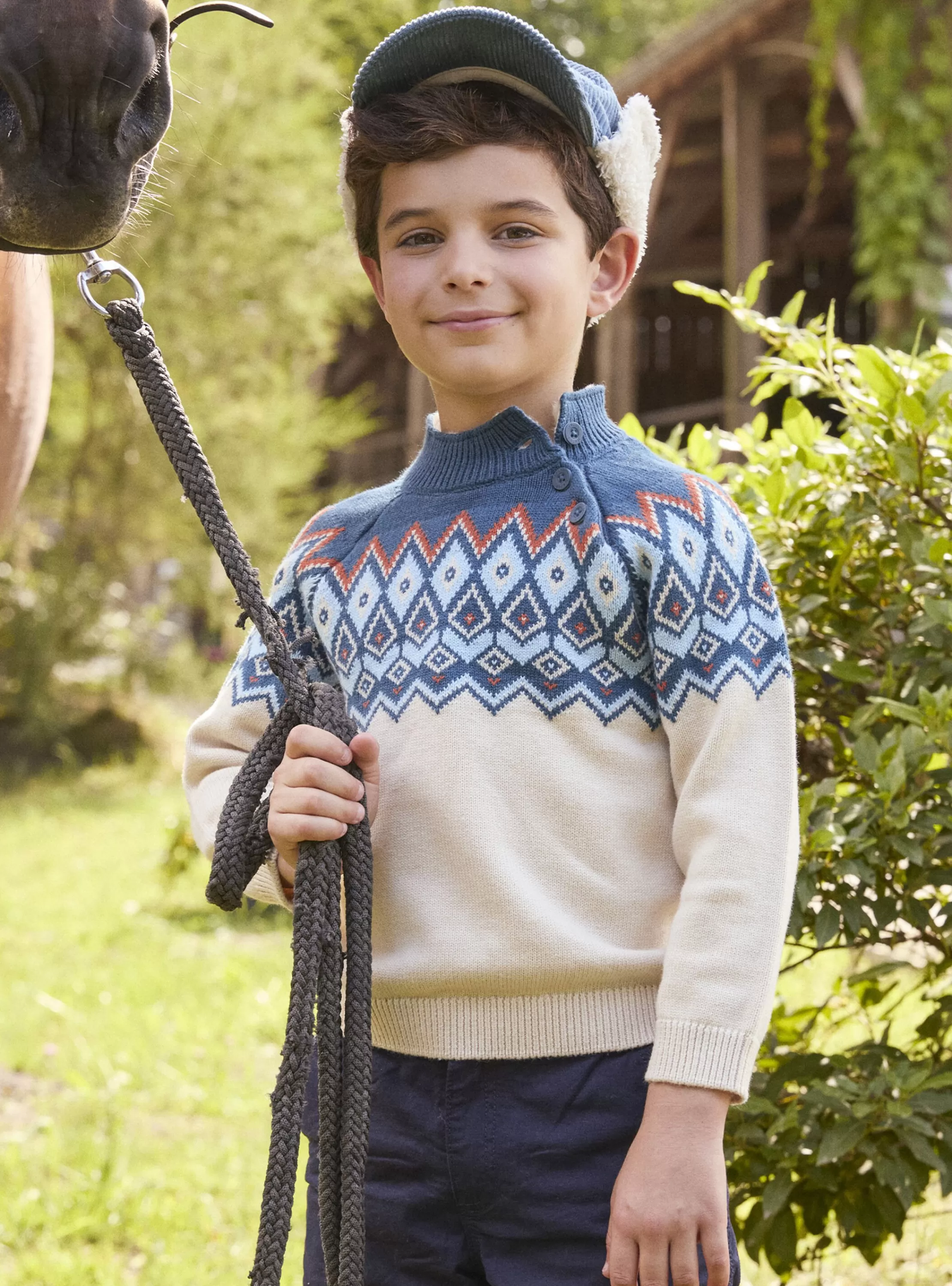 Discount Sergent Major Pull Jacquard écru