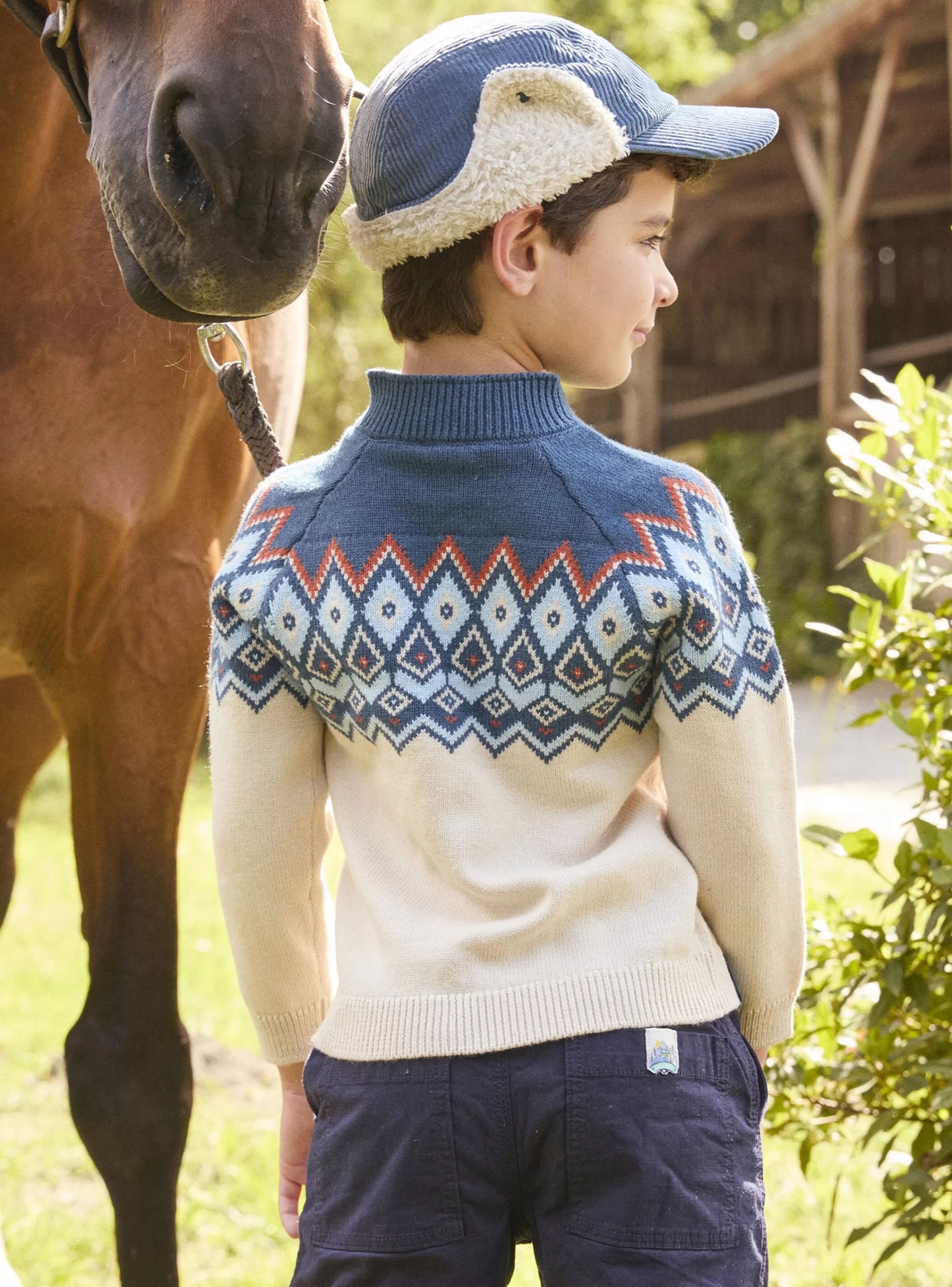 Discount Sergent Major Pull Jacquard écru