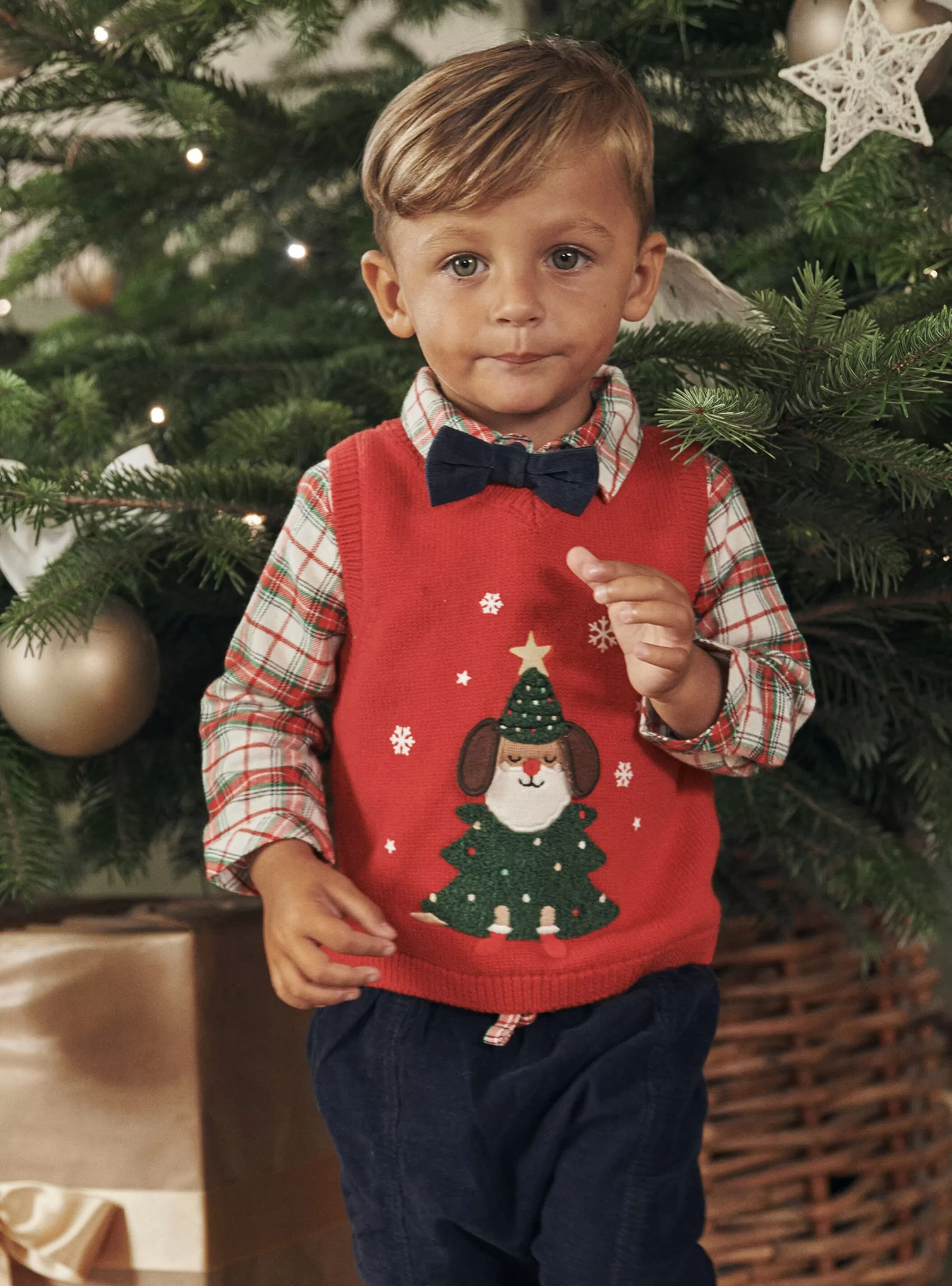 Sale Sergent Major Pull sans manches rouge à imprimé Noël