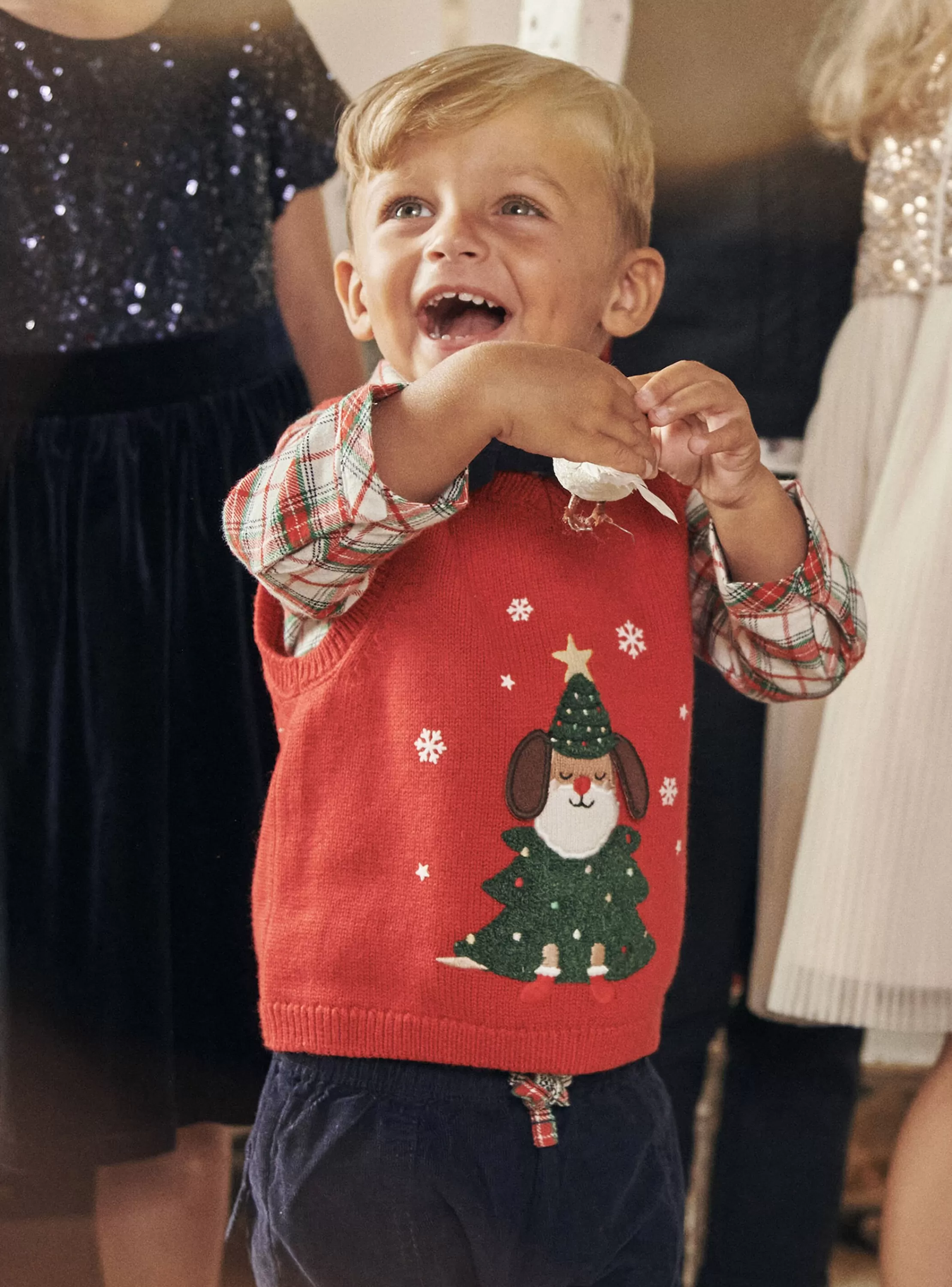 Sale Sergent Major Pull sans manches rouge à imprimé Noël