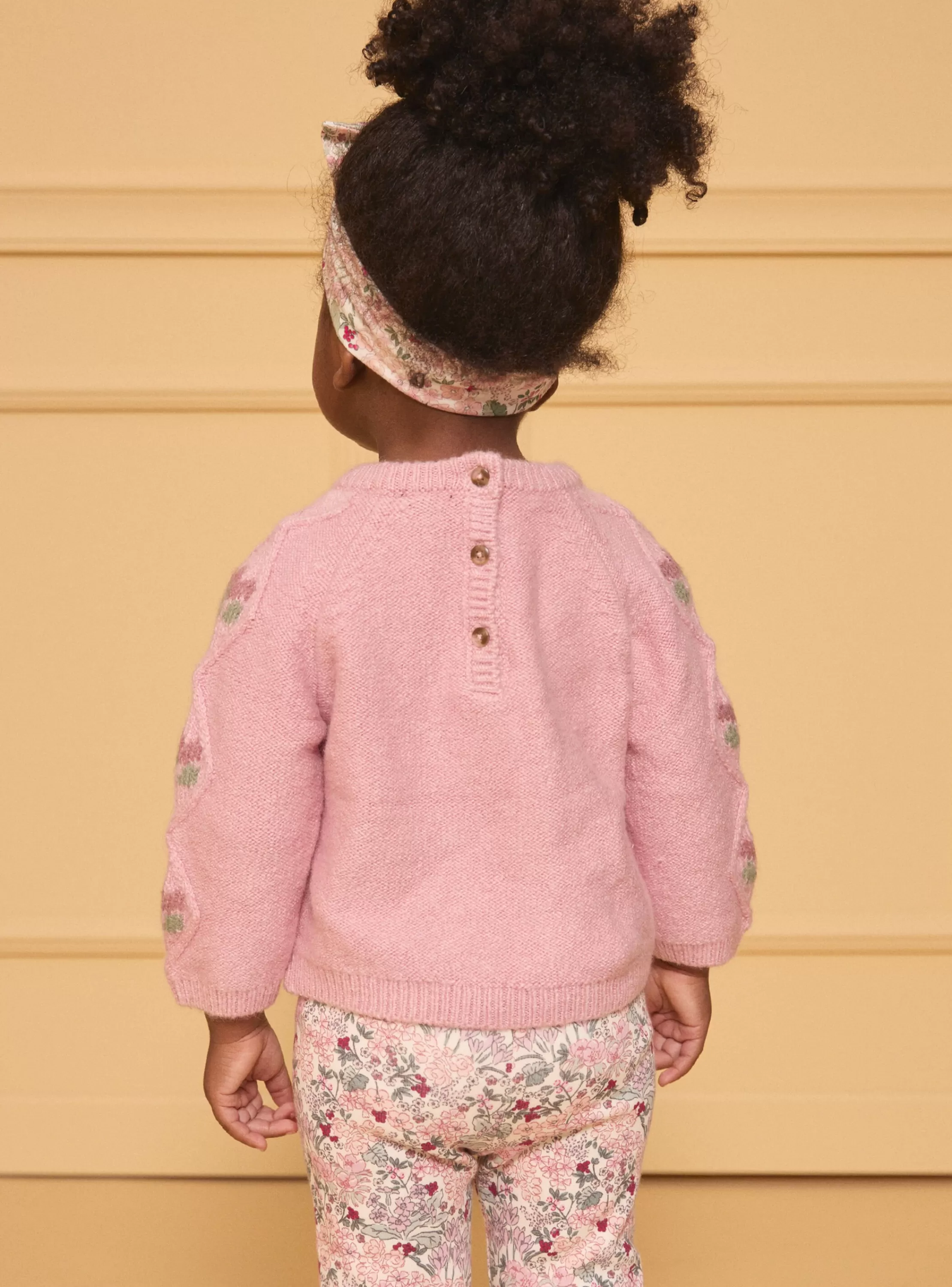 Discount Sergent Major Pull torsadé rose pâle fleurs