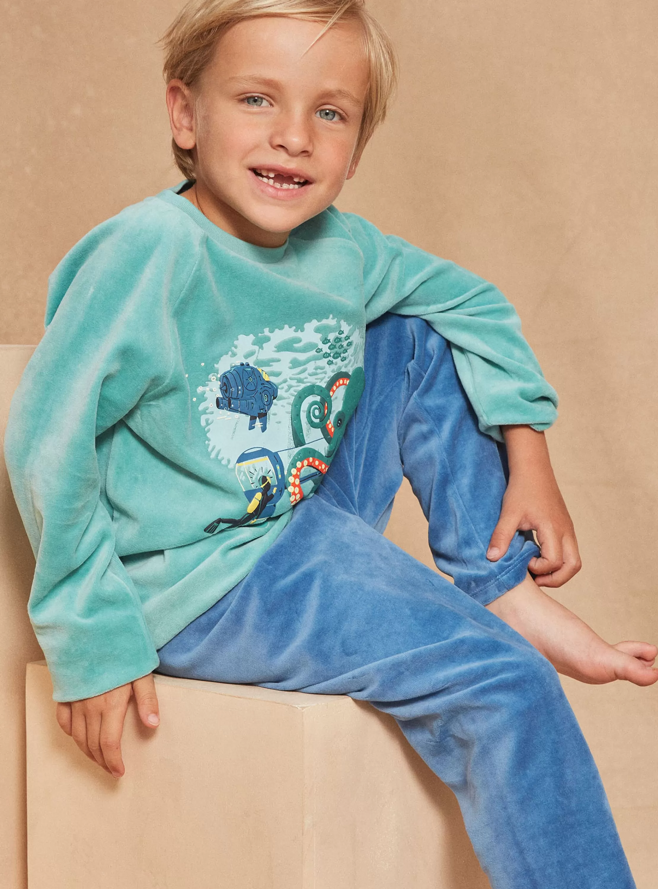 Cheap Sergent Major Pyjama bleu en velours