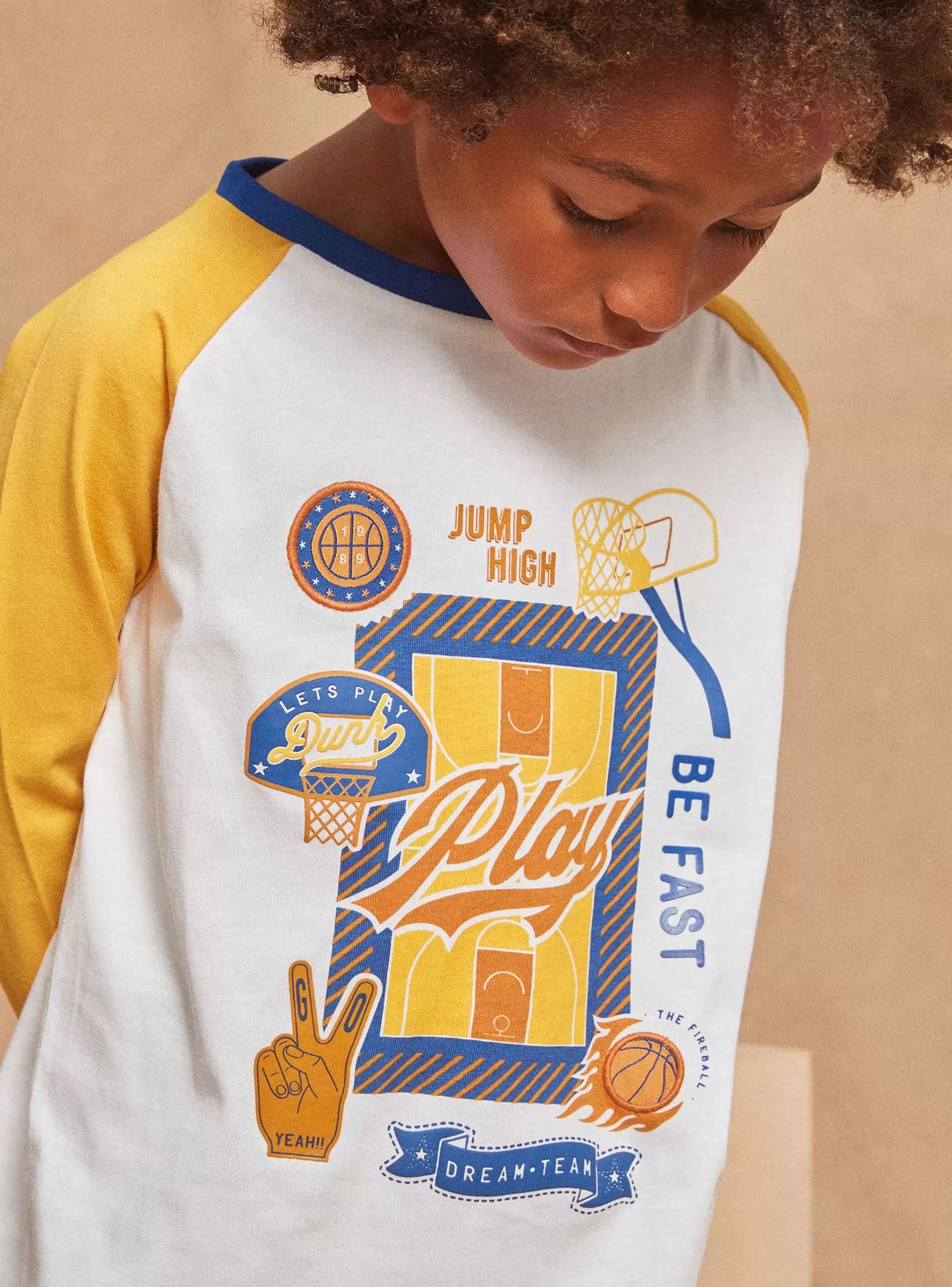 New Sergent Major Pyjama bleu roi et jaune en jersey