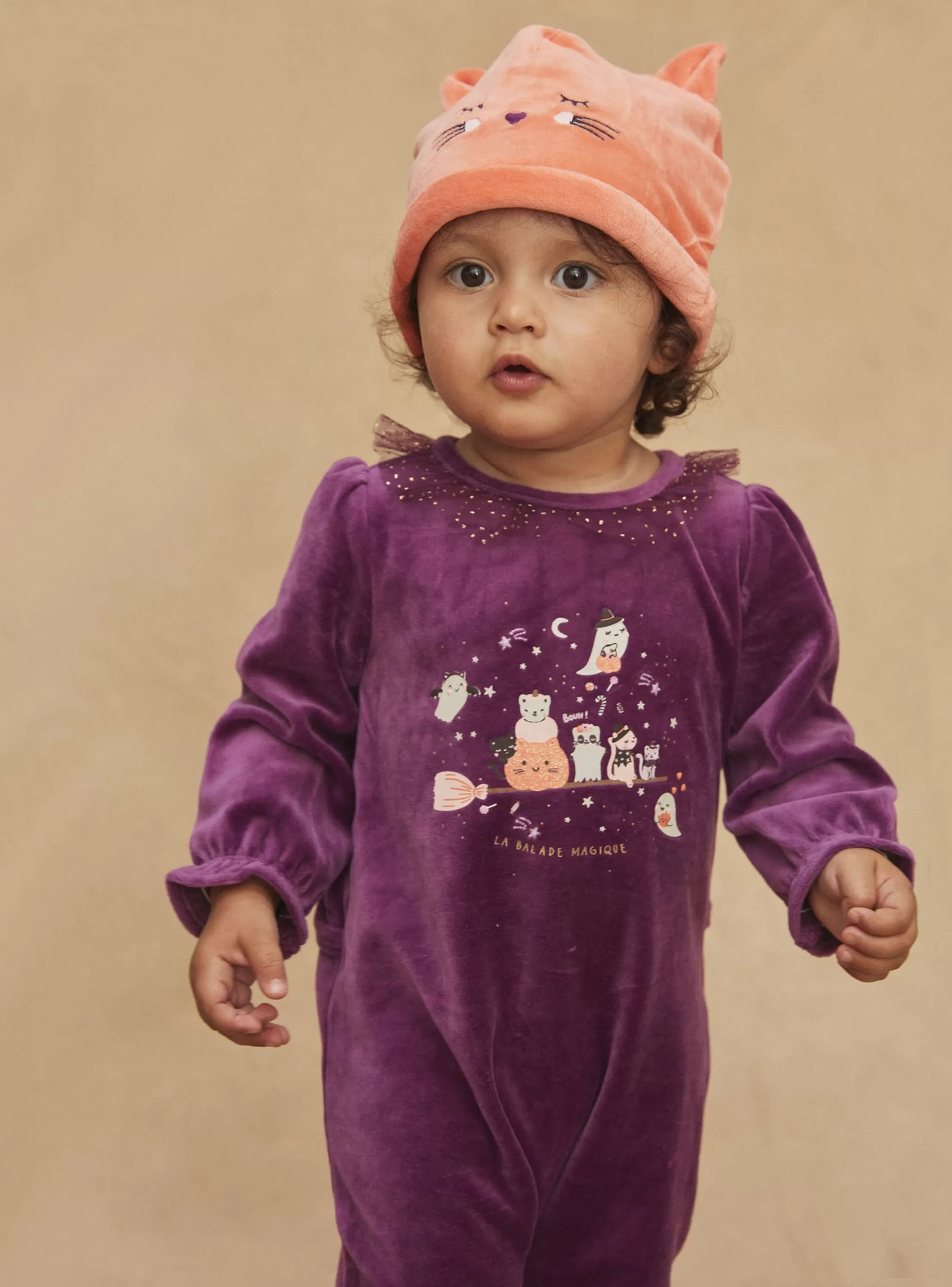 Shop Sergent Major Pyjama et bonnet violet en velours
