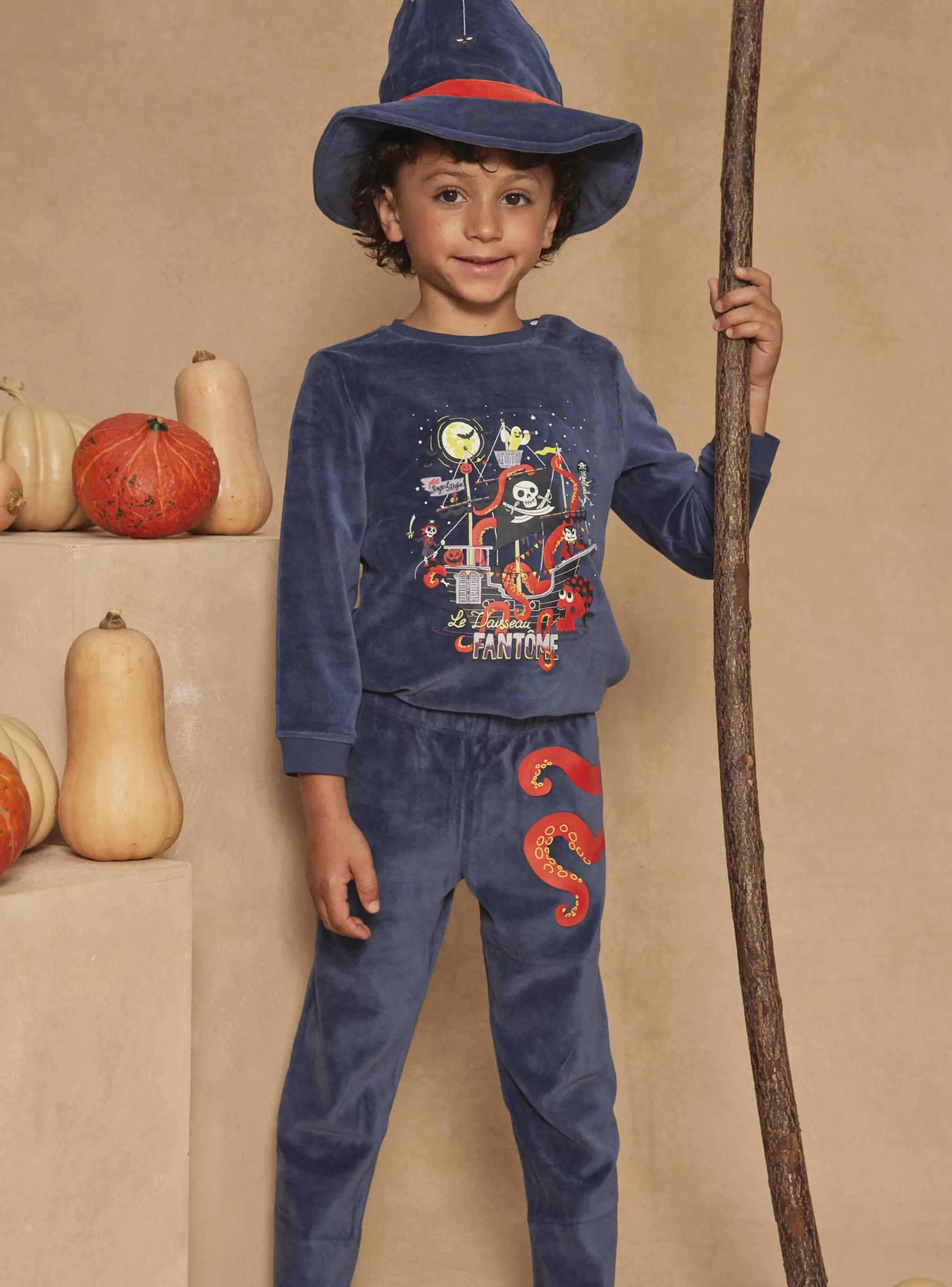 Sale Sergent Major Pyjama et chapeau violet en velours
