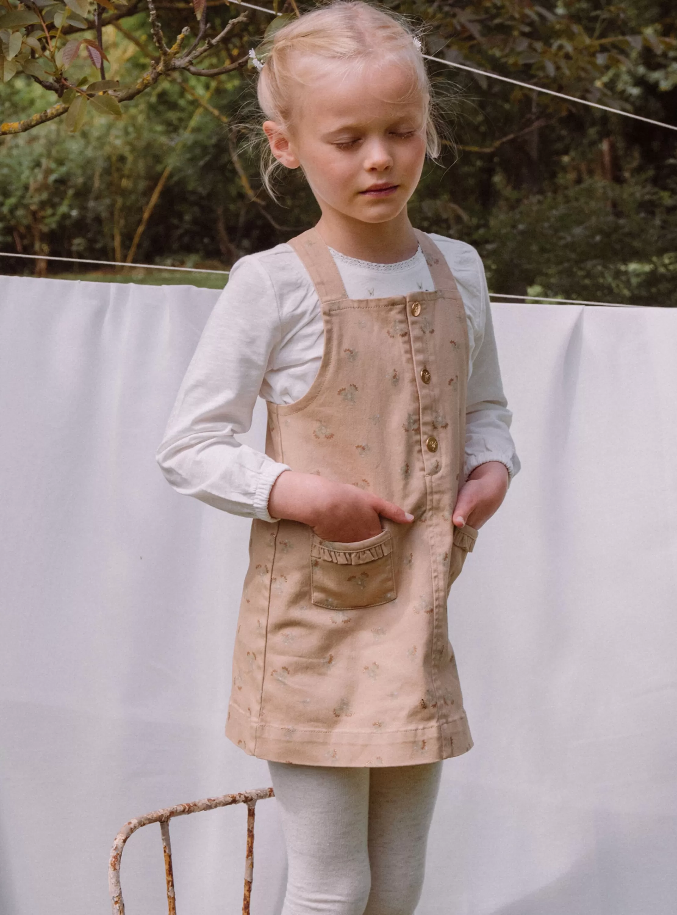 Cheap Sergent Major Robe beige à imprimé fleuri pailleté