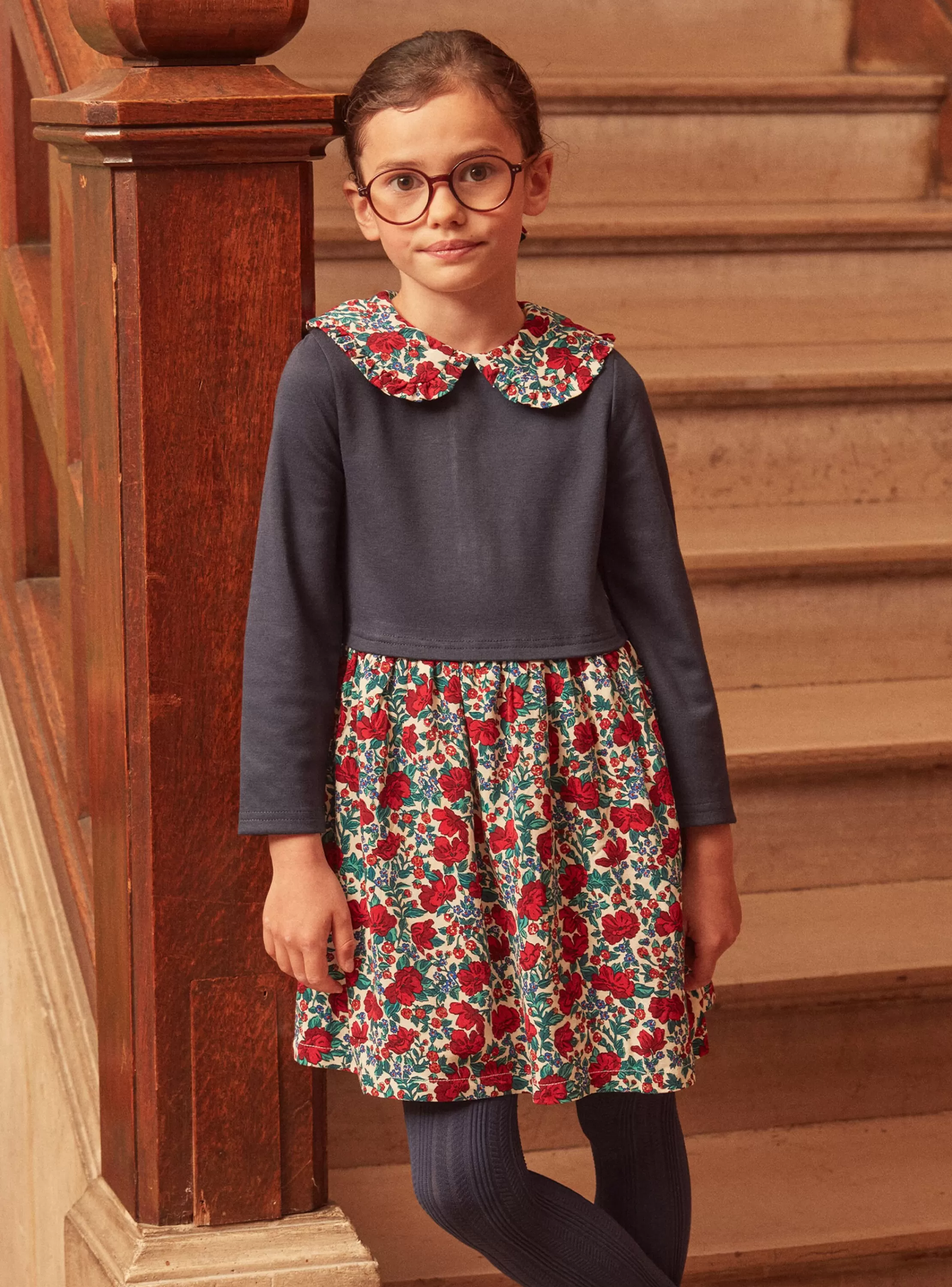 Store Sergent Major Robe bi-matière à motifs