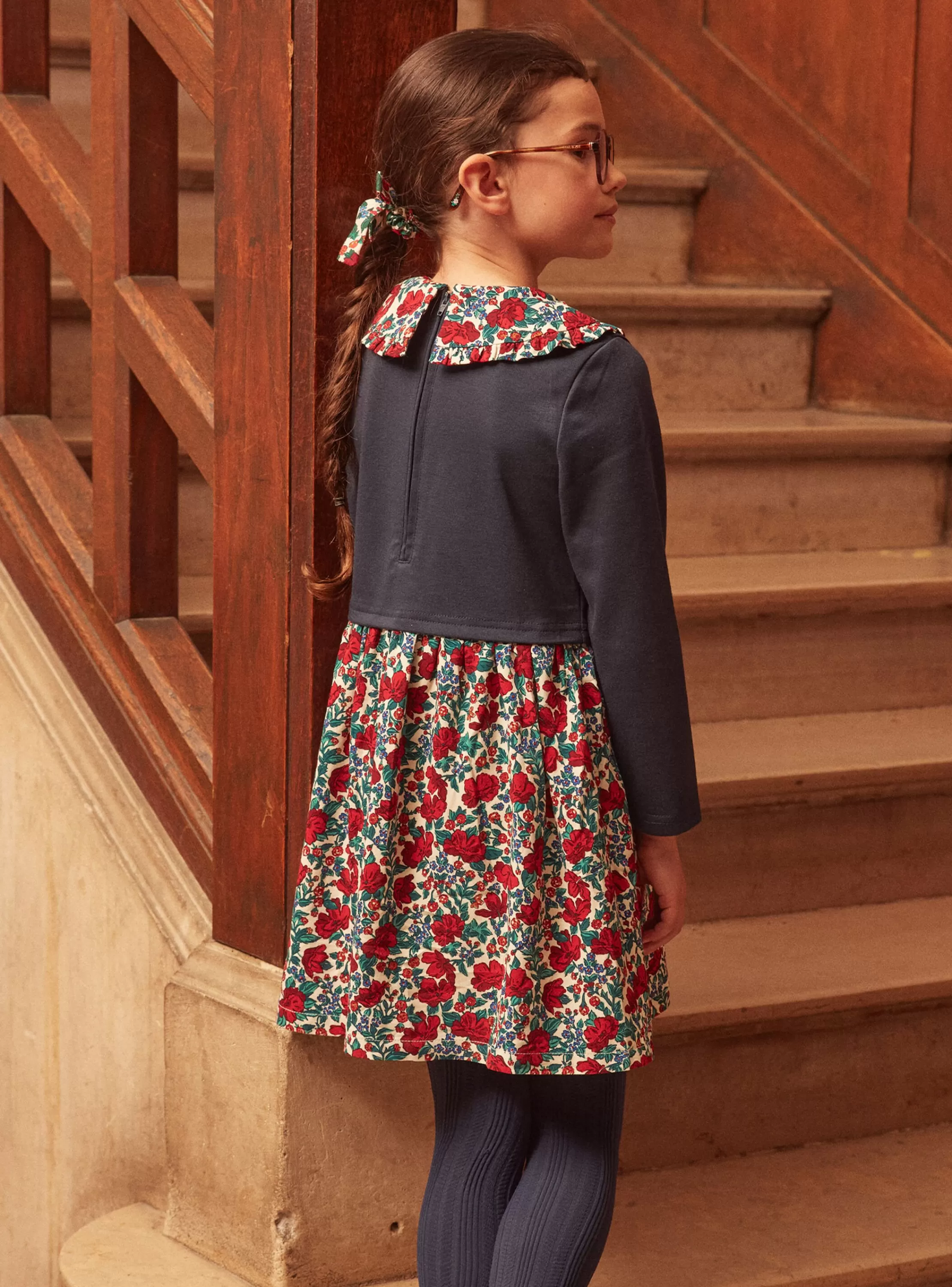 Store Sergent Major Robe bi-matière à motifs