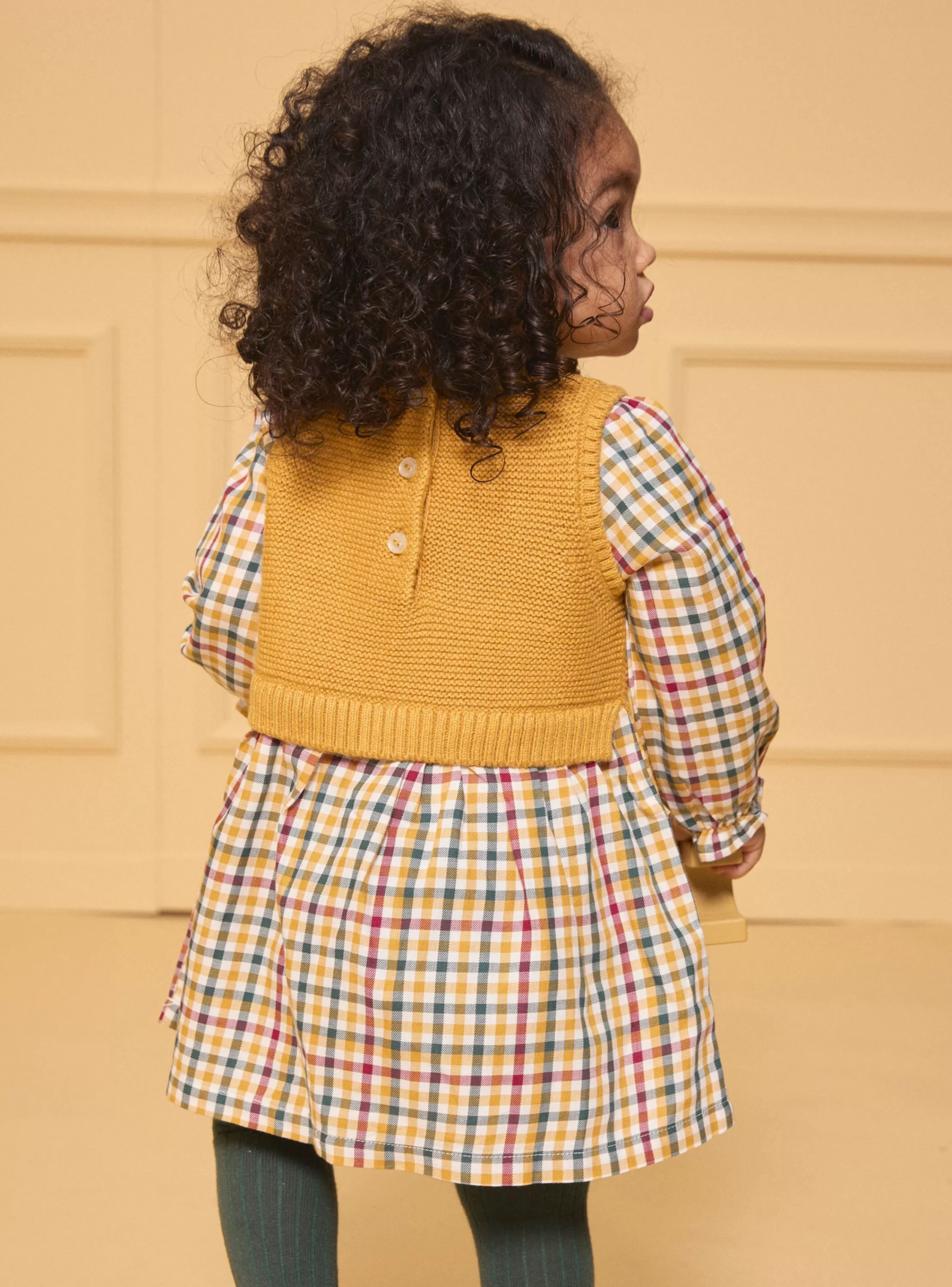 Best Sale Sergent Major Robe bi-matière carreaux
