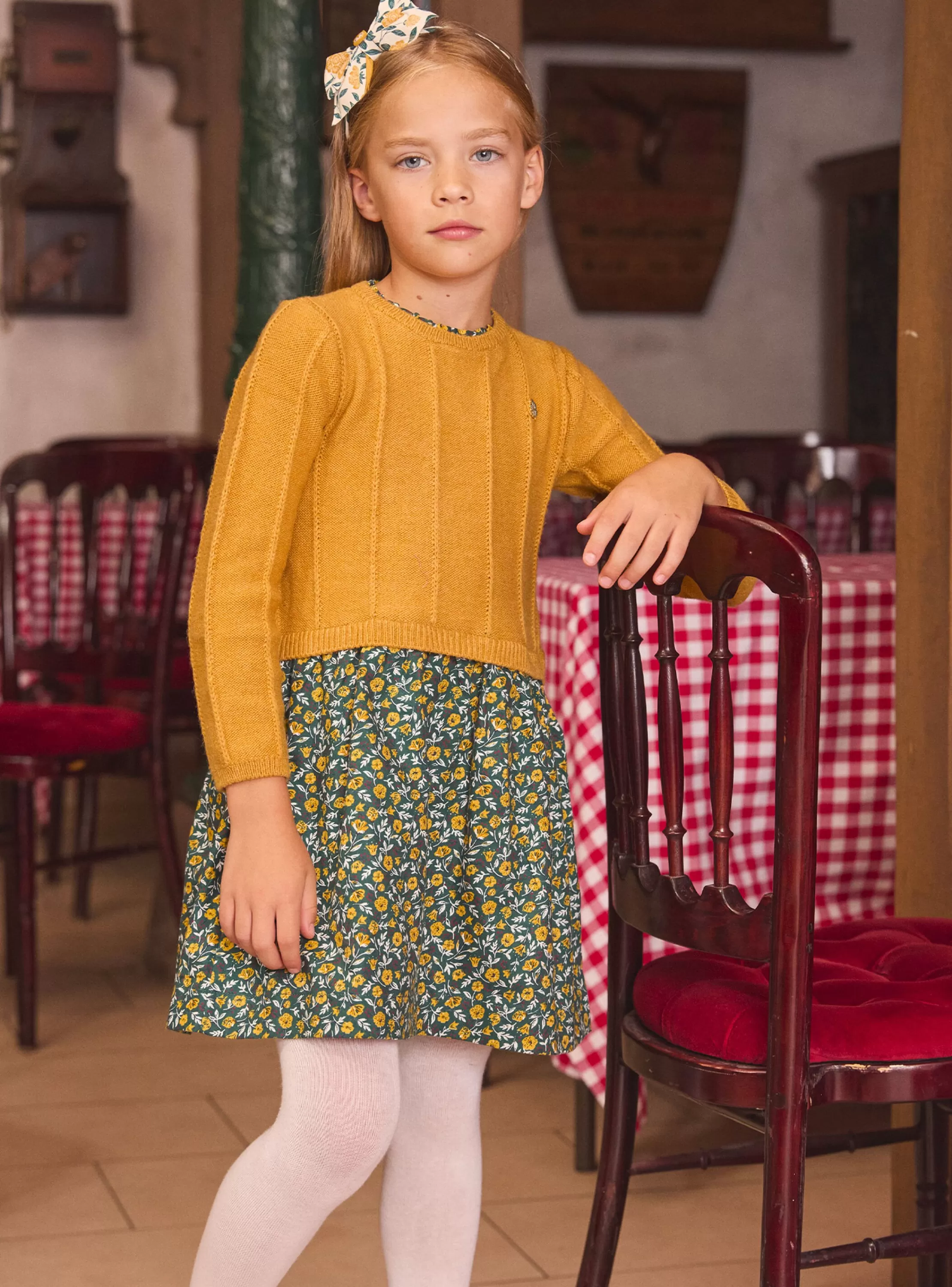 Best Sale Sergent Major Robe bi-matière fleurie
