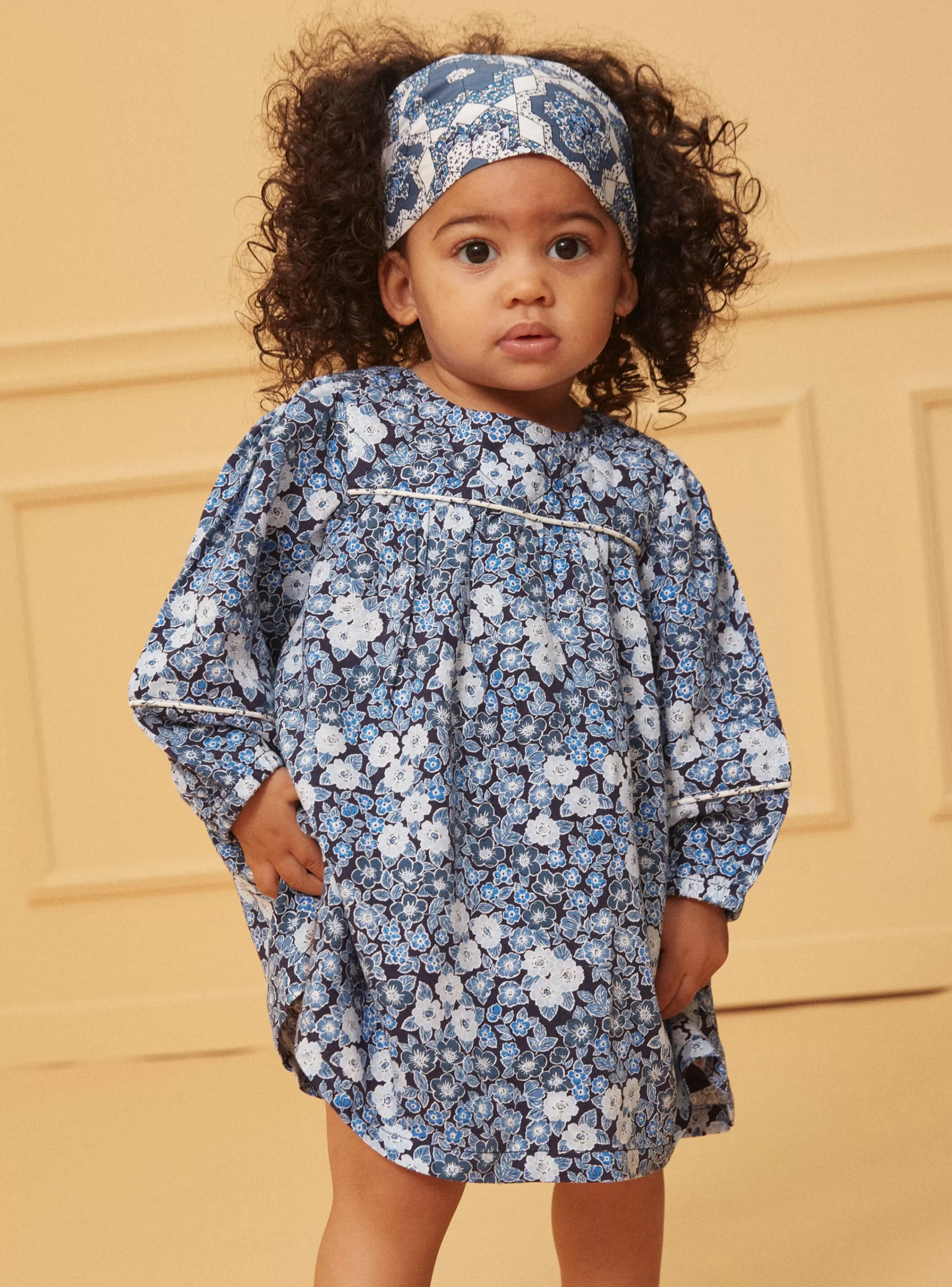 Online Sergent Major Robe bleu et blanc à imprimé fleuri