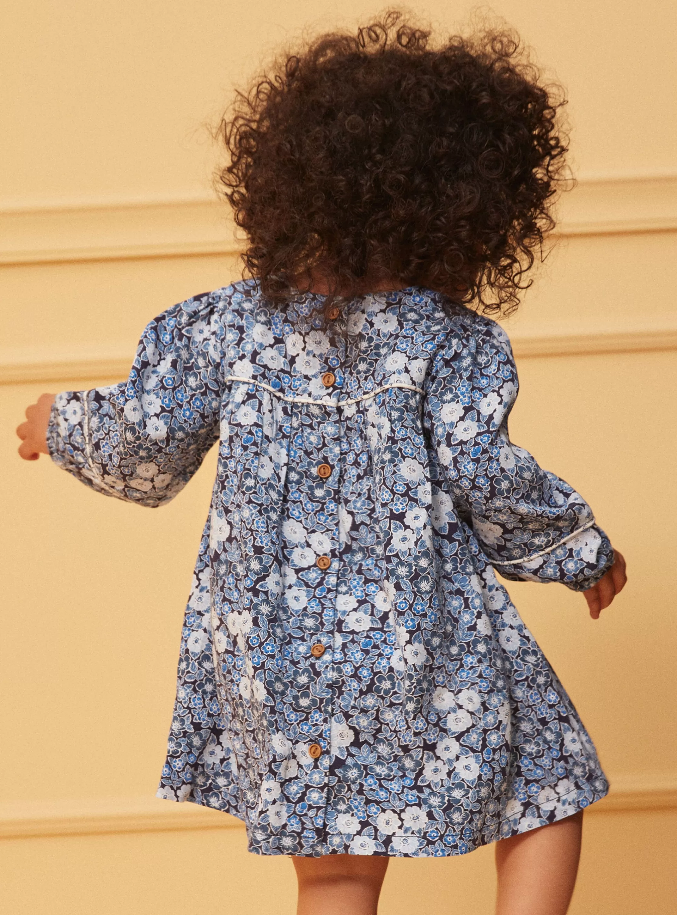 Online Sergent Major Robe bleu et blanc à imprimé fleuri