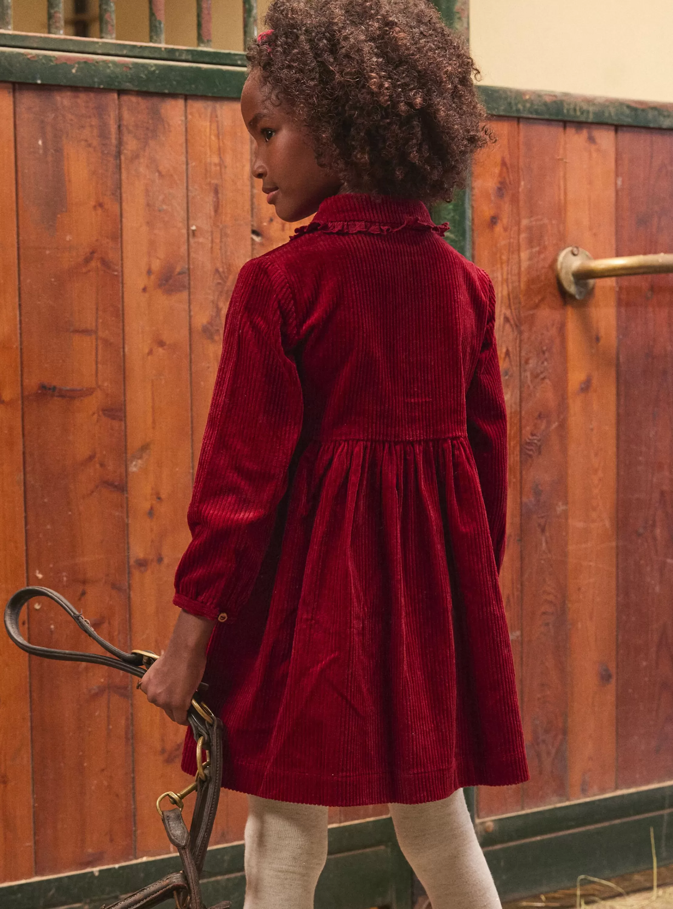 Fashion Sergent Major Robe  brodée en velours côtelé