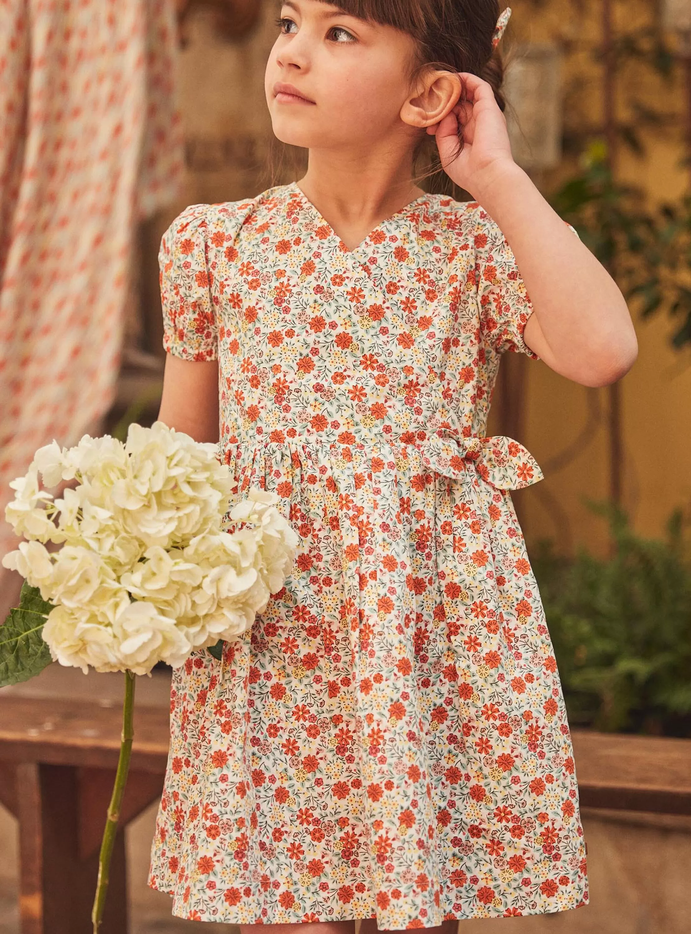 Discount Sergent Major Robe courte évasée ivoire à imprimé fleuri