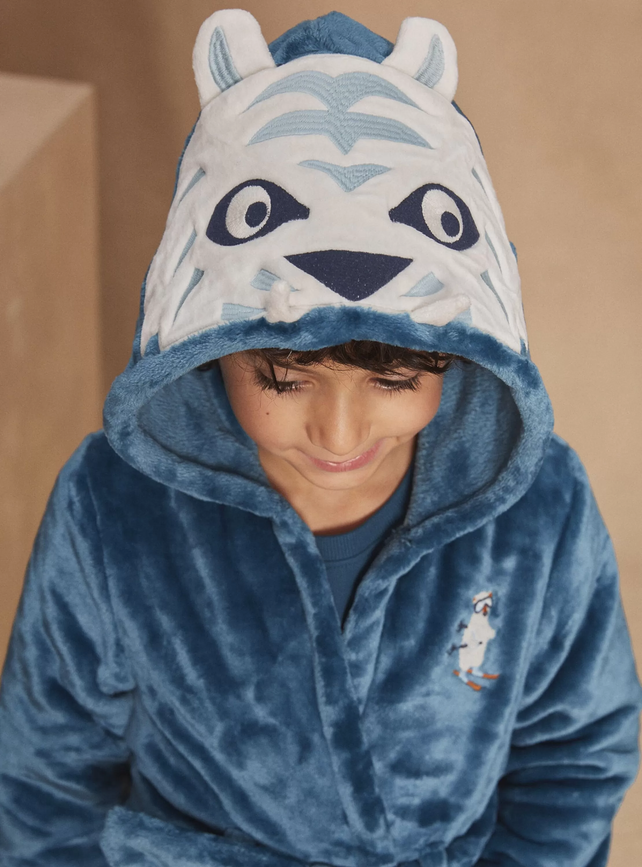 Clearance Sergent Major Robe de chambre bleue à capuche