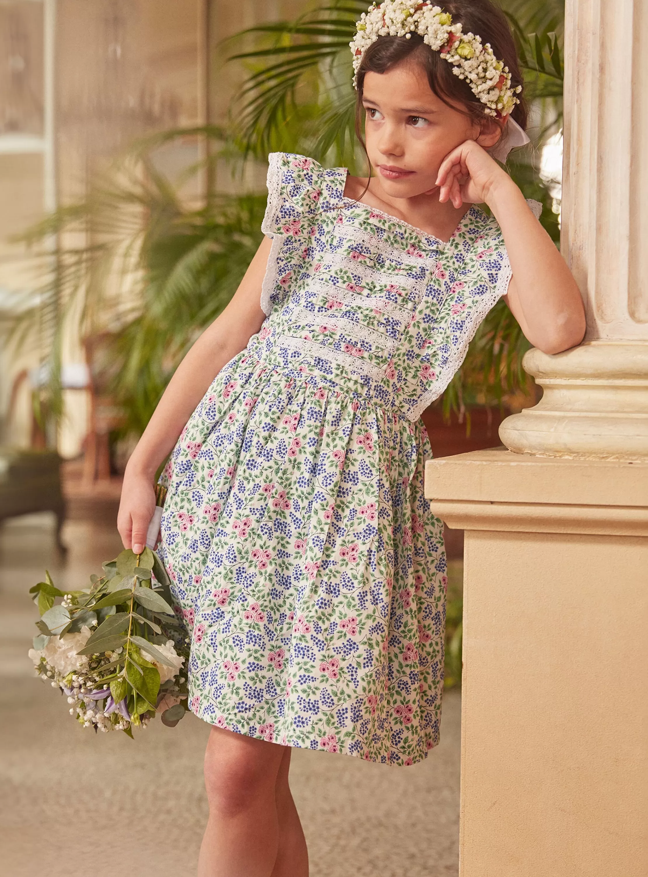 Flash Sale Sergent Major Robe écrue fleurie