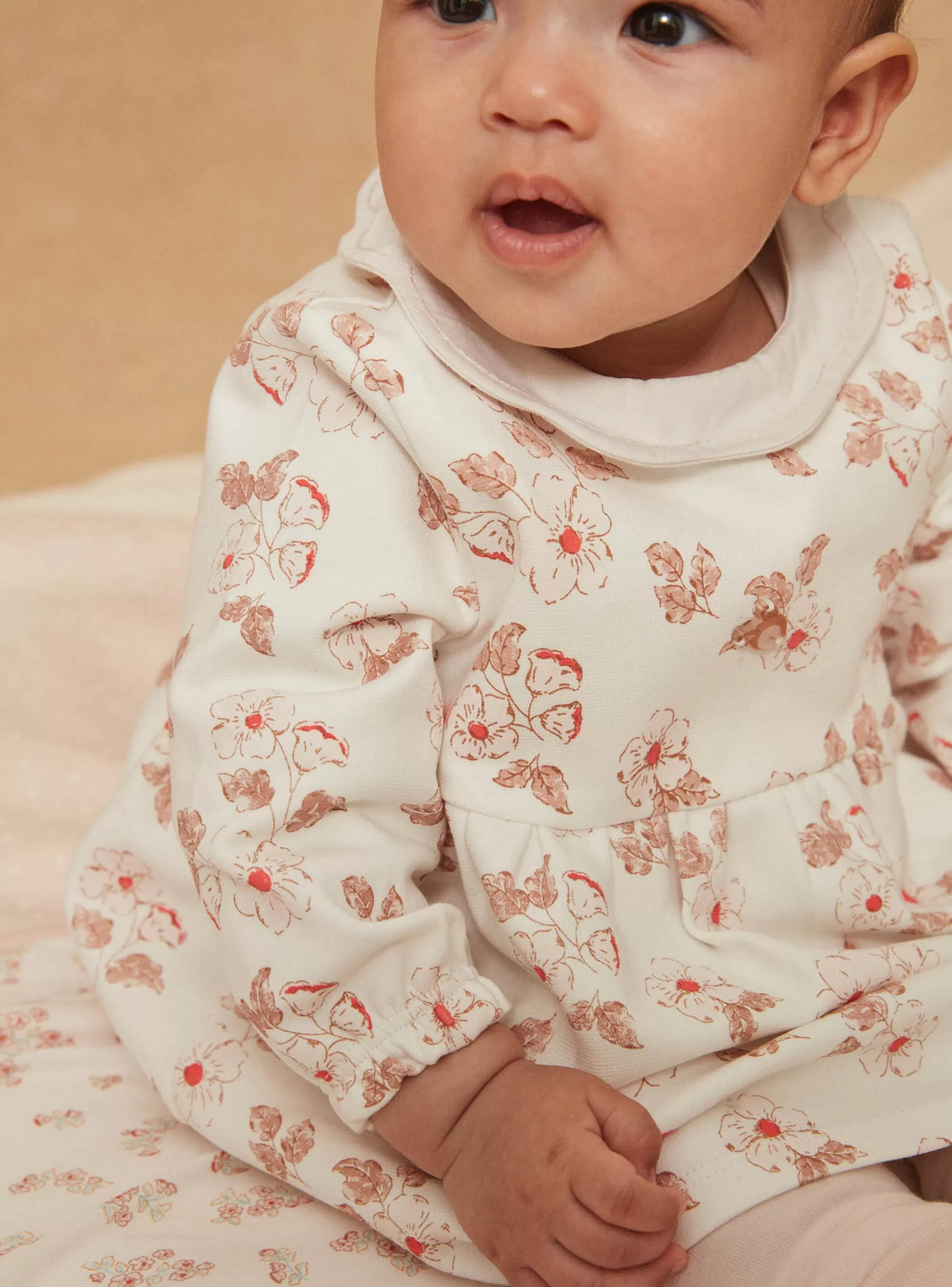 Outlet Sergent Major Robe écrue, legging rose pâle et chaussettes