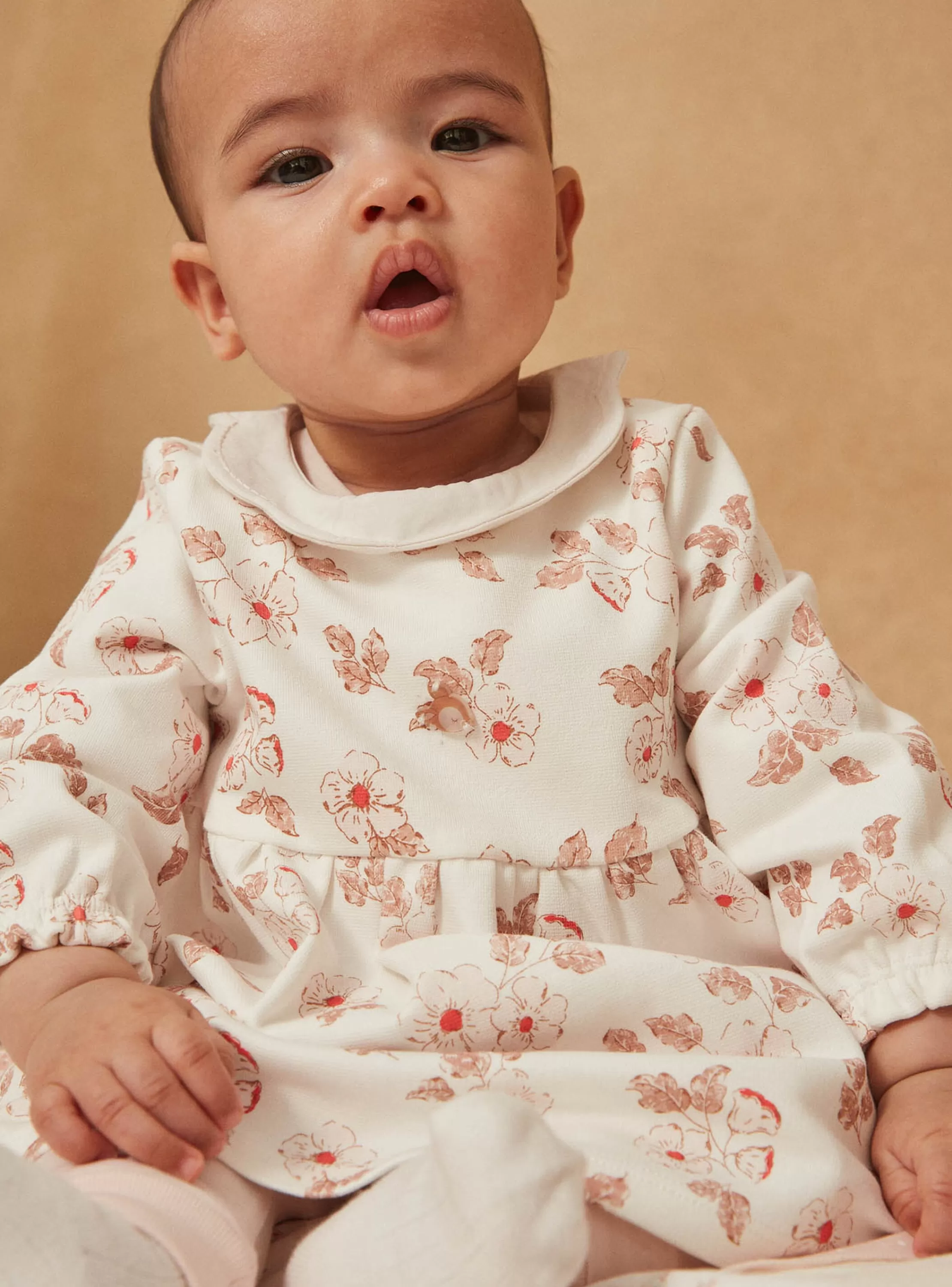 Outlet Sergent Major Robe écrue, legging rose pâle et chaussettes