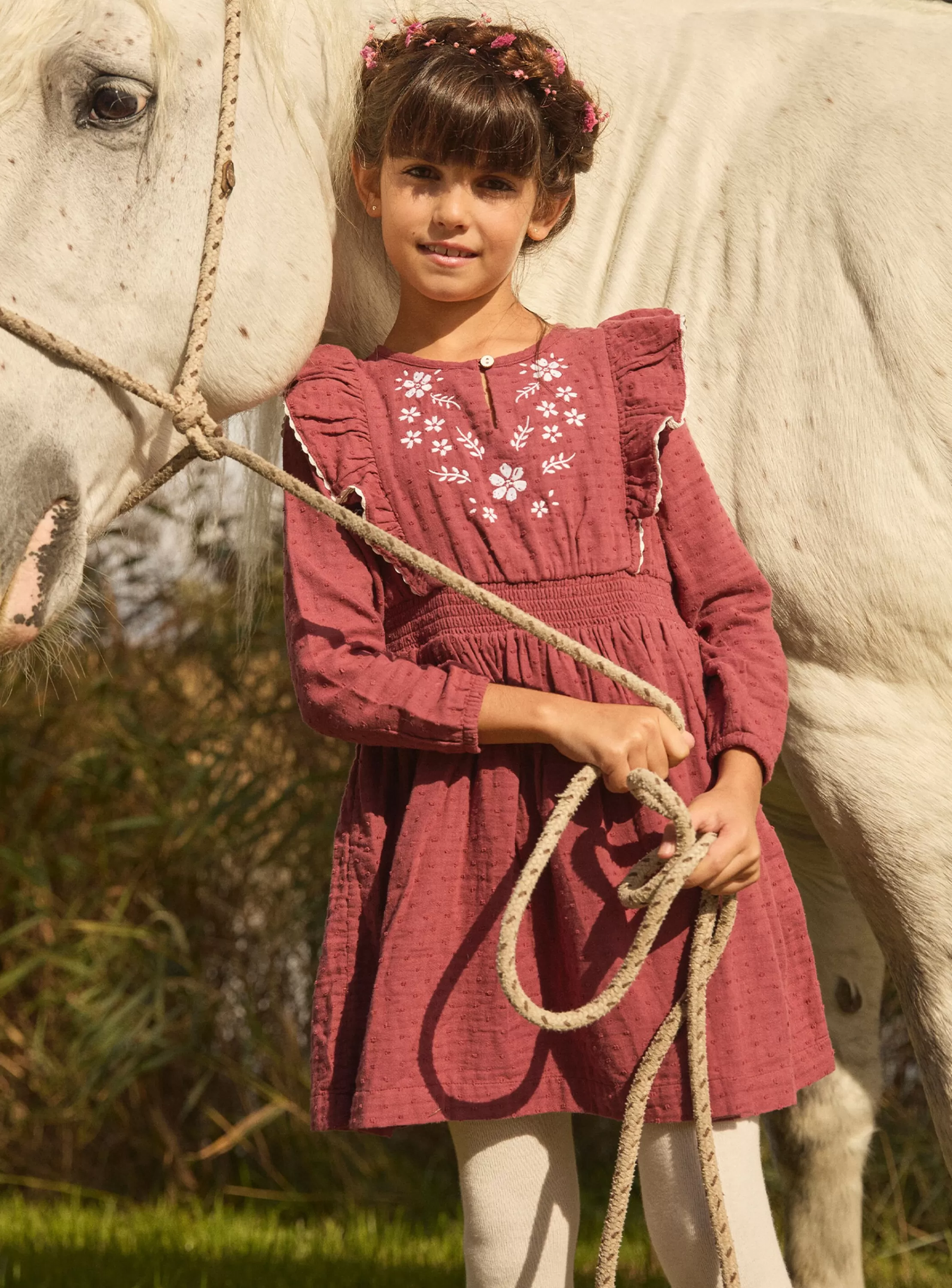 Cheap Sergent Major Robe gaze de coton brodée