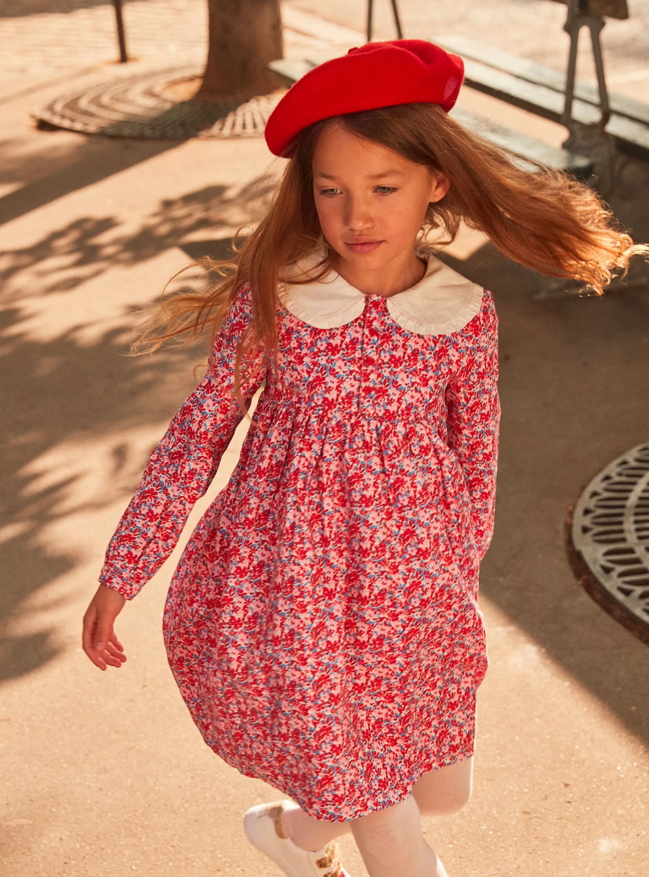 Hot Sergent Major Robe rose, rouge et lilas à imprimé fleuri