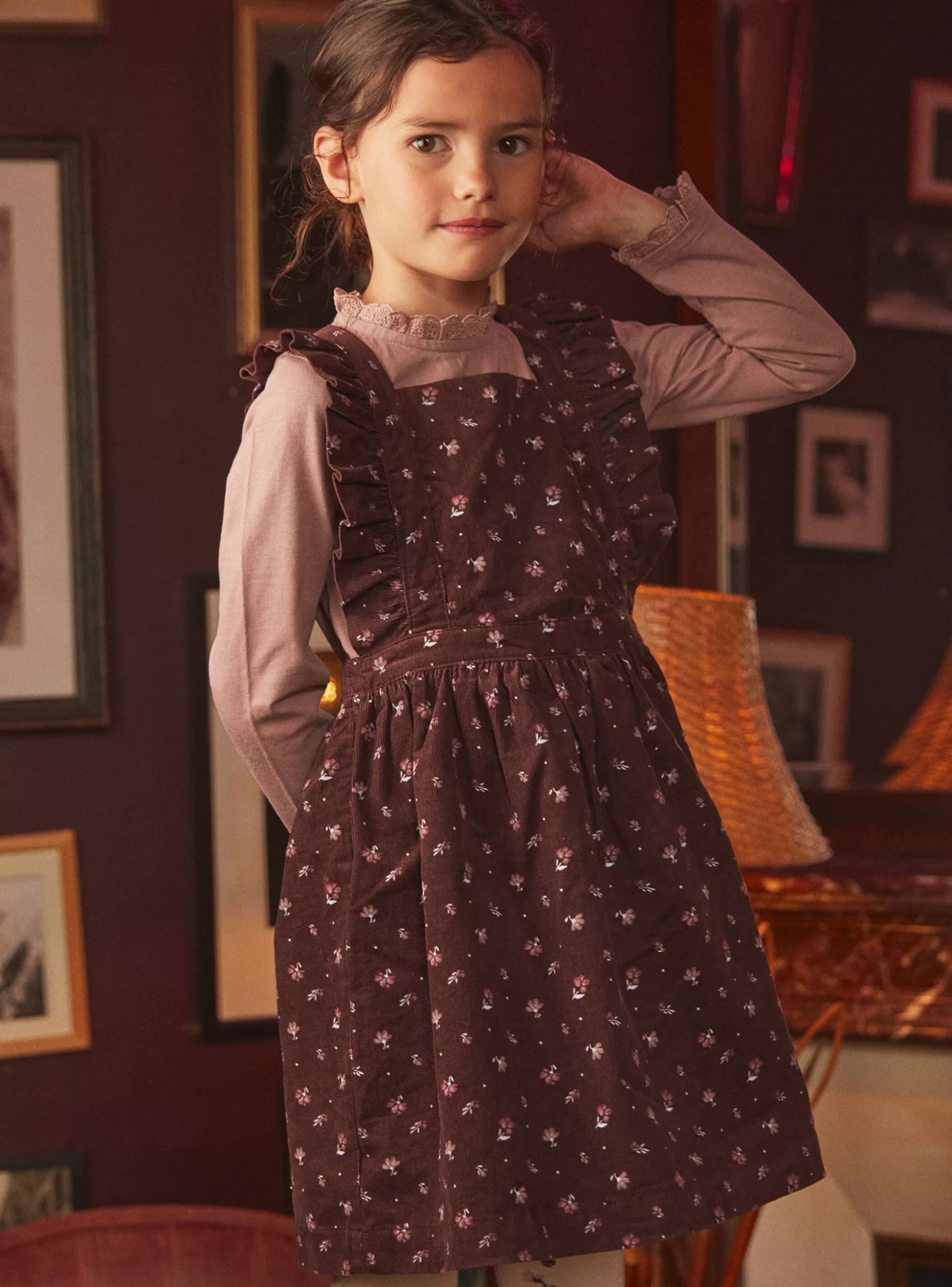 Clearance Sergent Major Robe tablier chocolat en velours