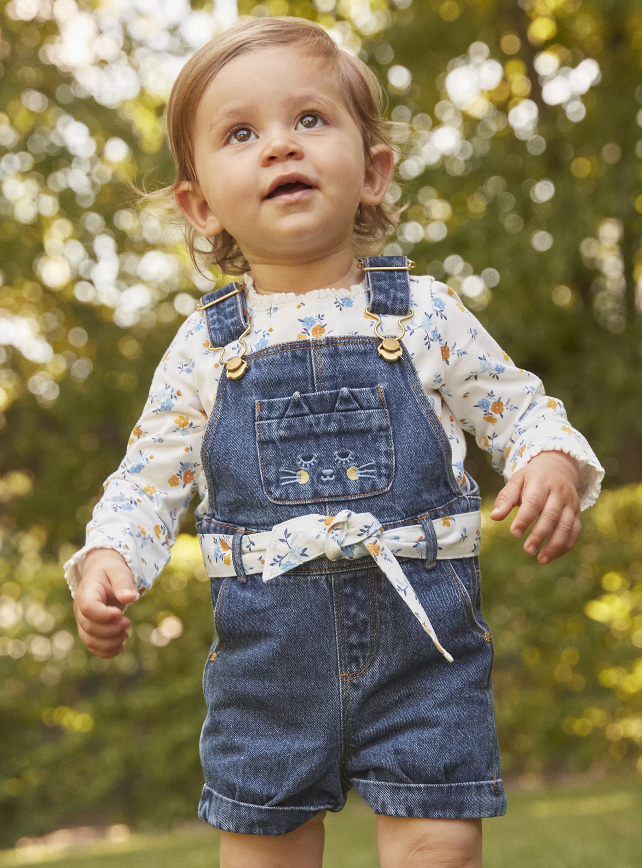 Fashion Sergent Major Salopette courte bleue en jean
