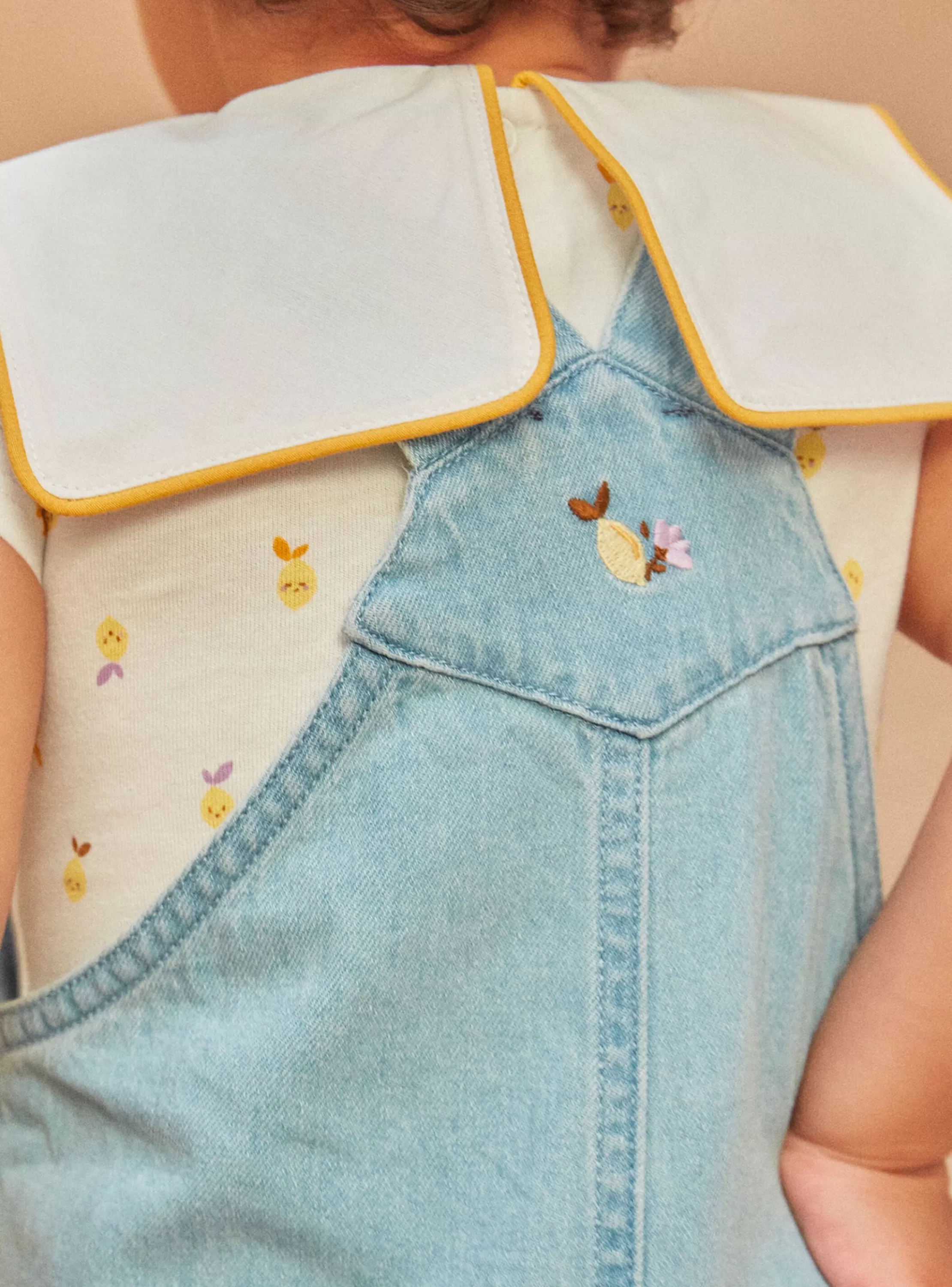 Cheap Sergent Major Salopette courte en denim avec broderies