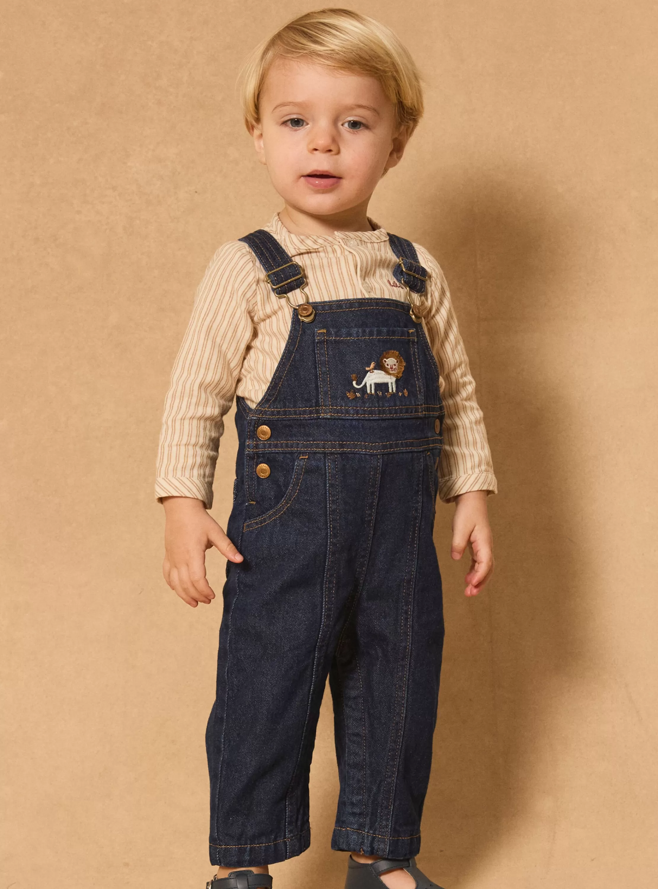 Store Sergent Major Salopette denim brut