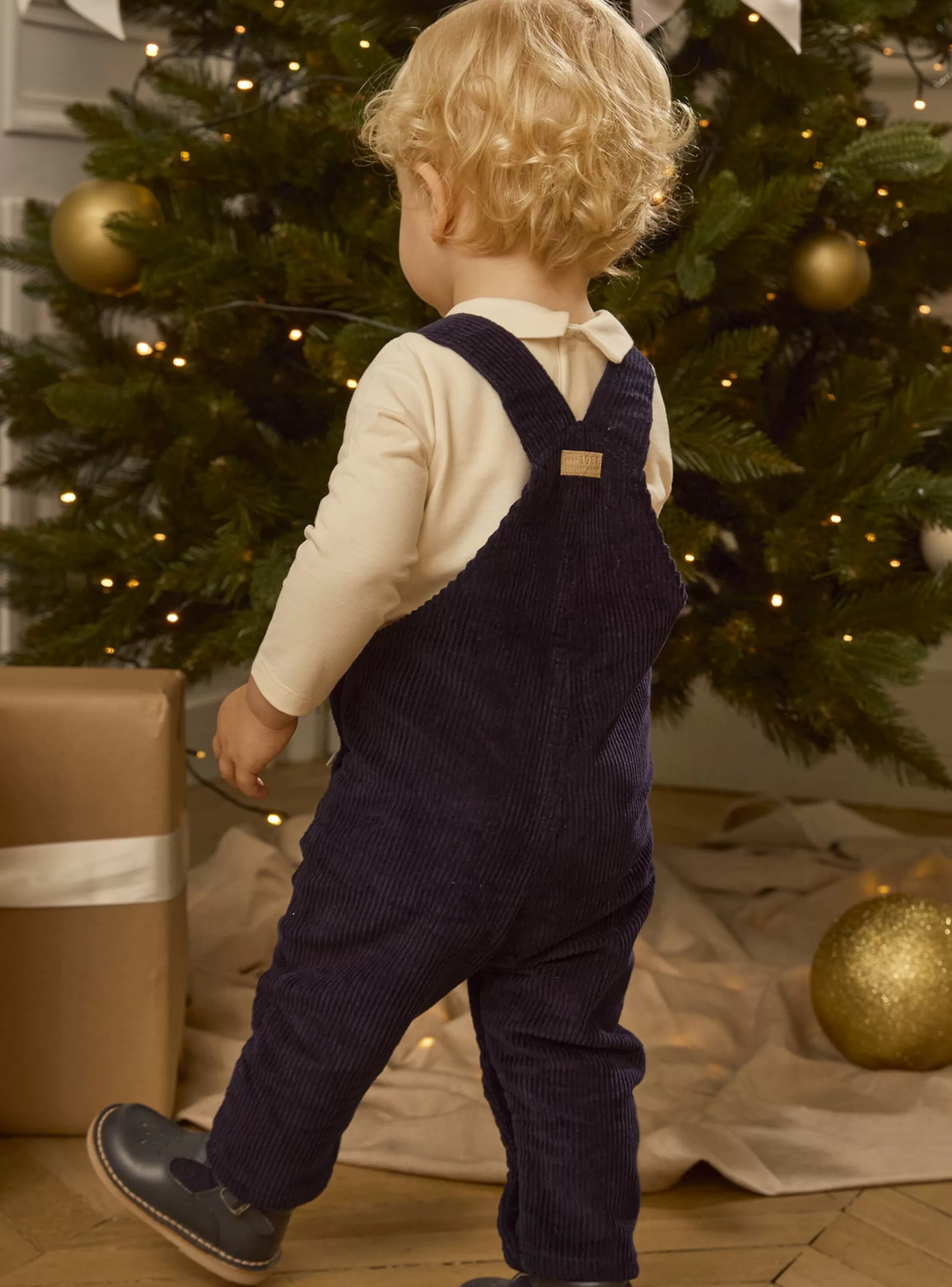 Store Sergent Major Salopette en velours côtelé avec détails de Noël