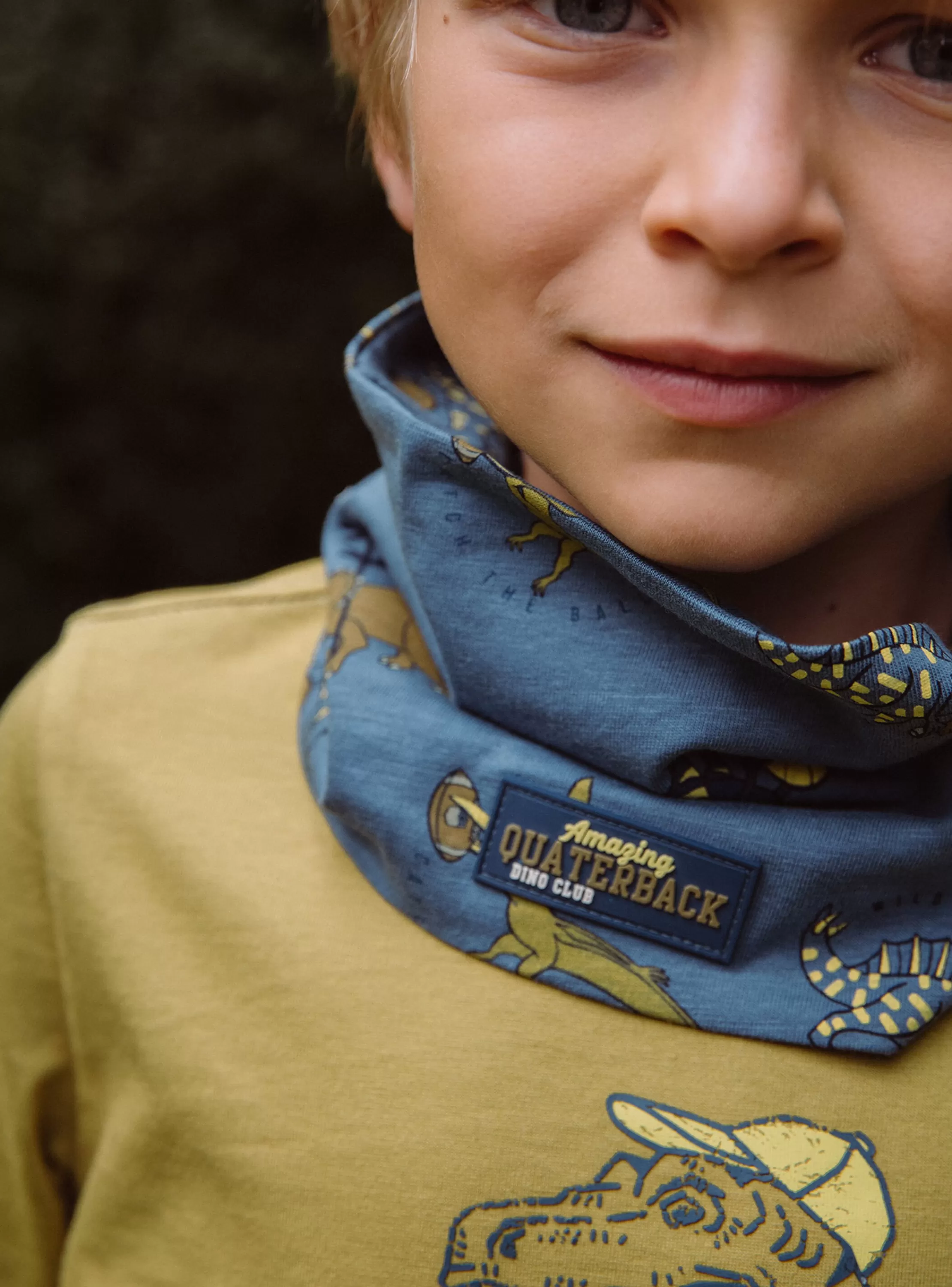 Sale Sergent Major Snood bleu ardoise à imprimé dinosaures
